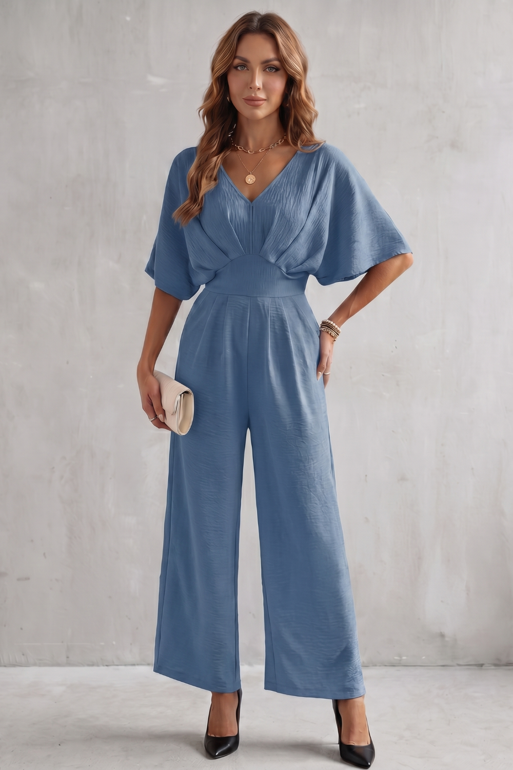 Lunévia – Elegant batwing silhouette – Jumpsuit-10924863029591-OLVIA ROSE LONDON