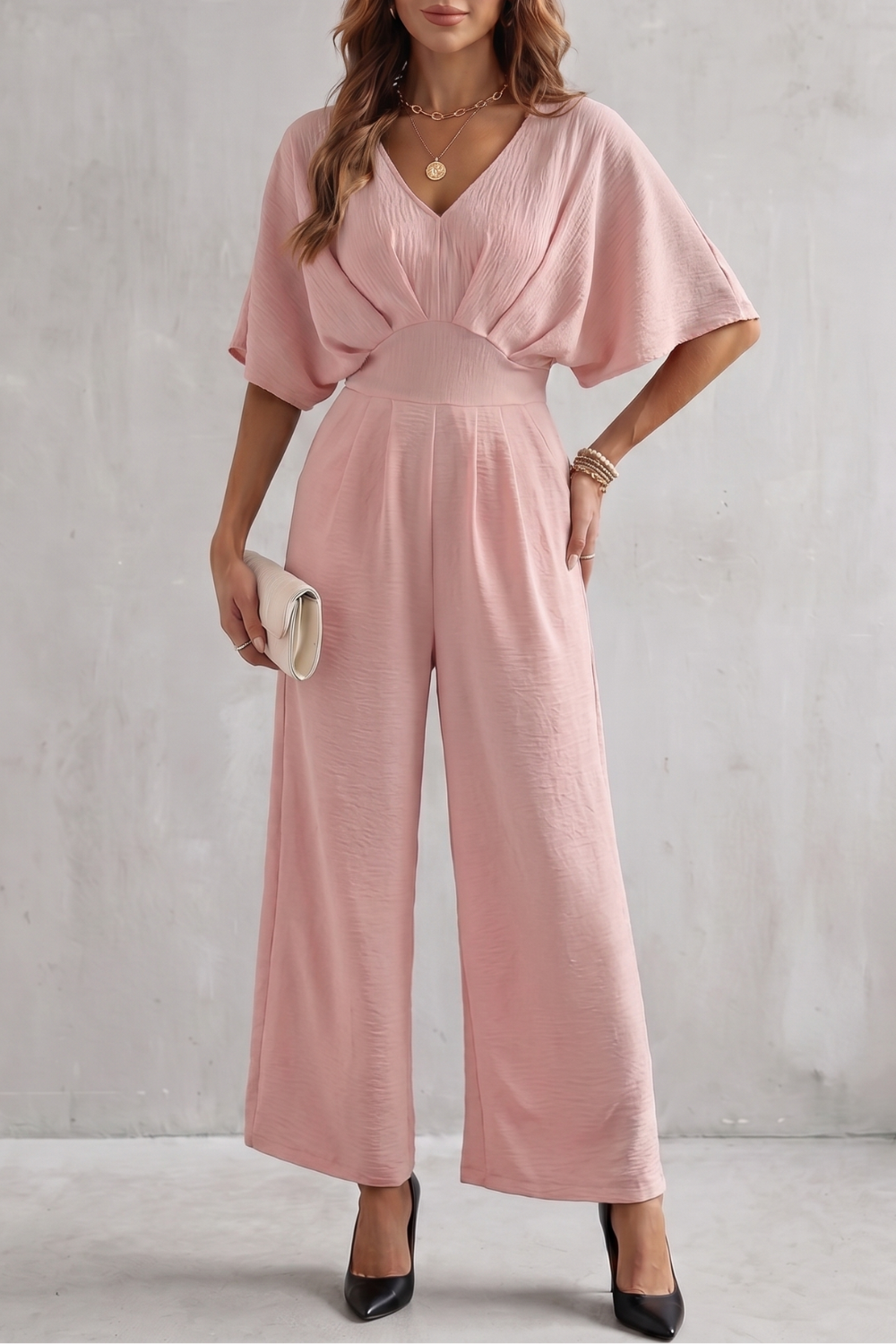 Lunévia – Elegant batwing silhouette – Jumpsuit-10924863029591-OLVIA ROSE LONDON