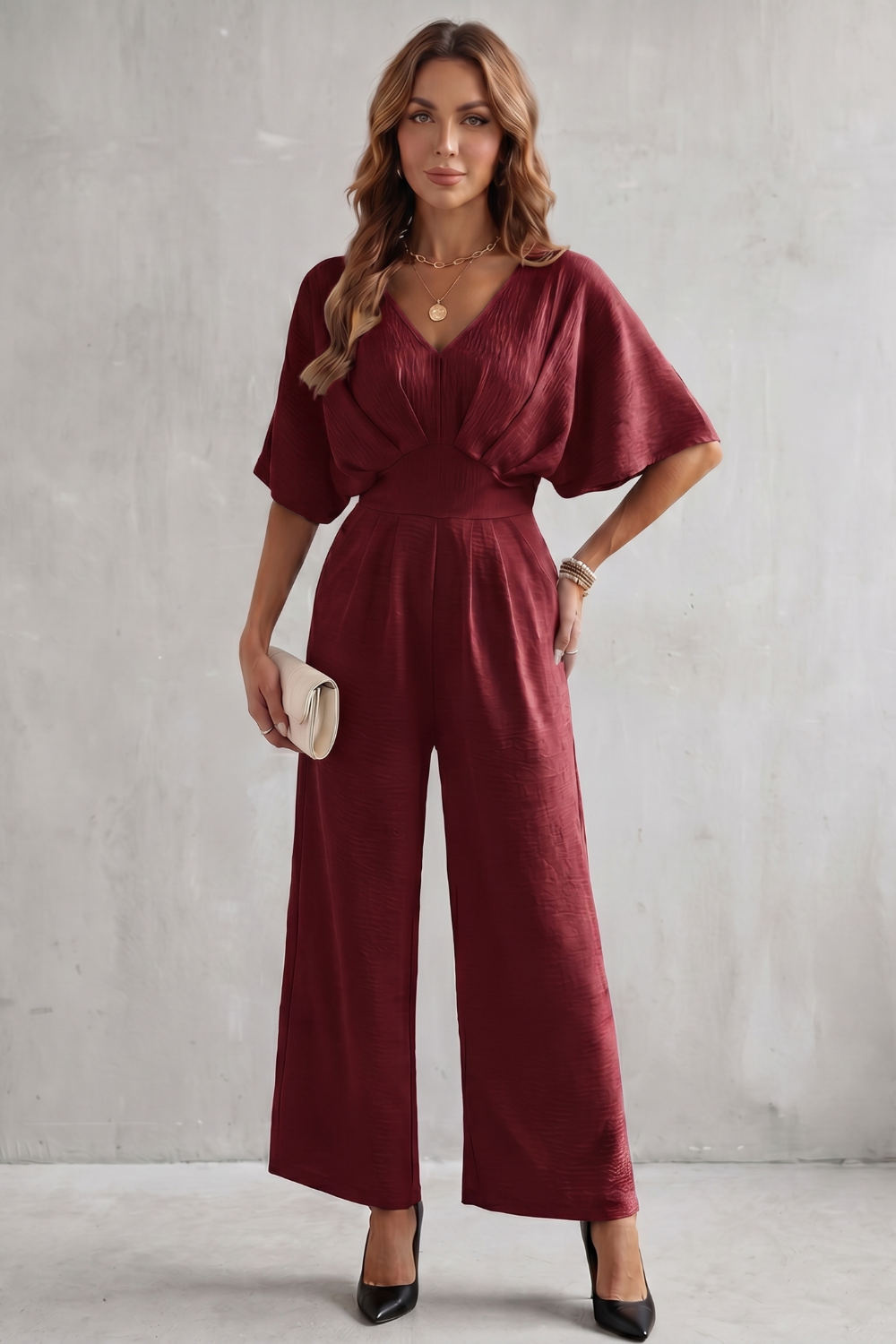 Lunévia – Elegant batwing silhouette – Jumpsuit-10924863029591-OLVIA ROSE LONDON