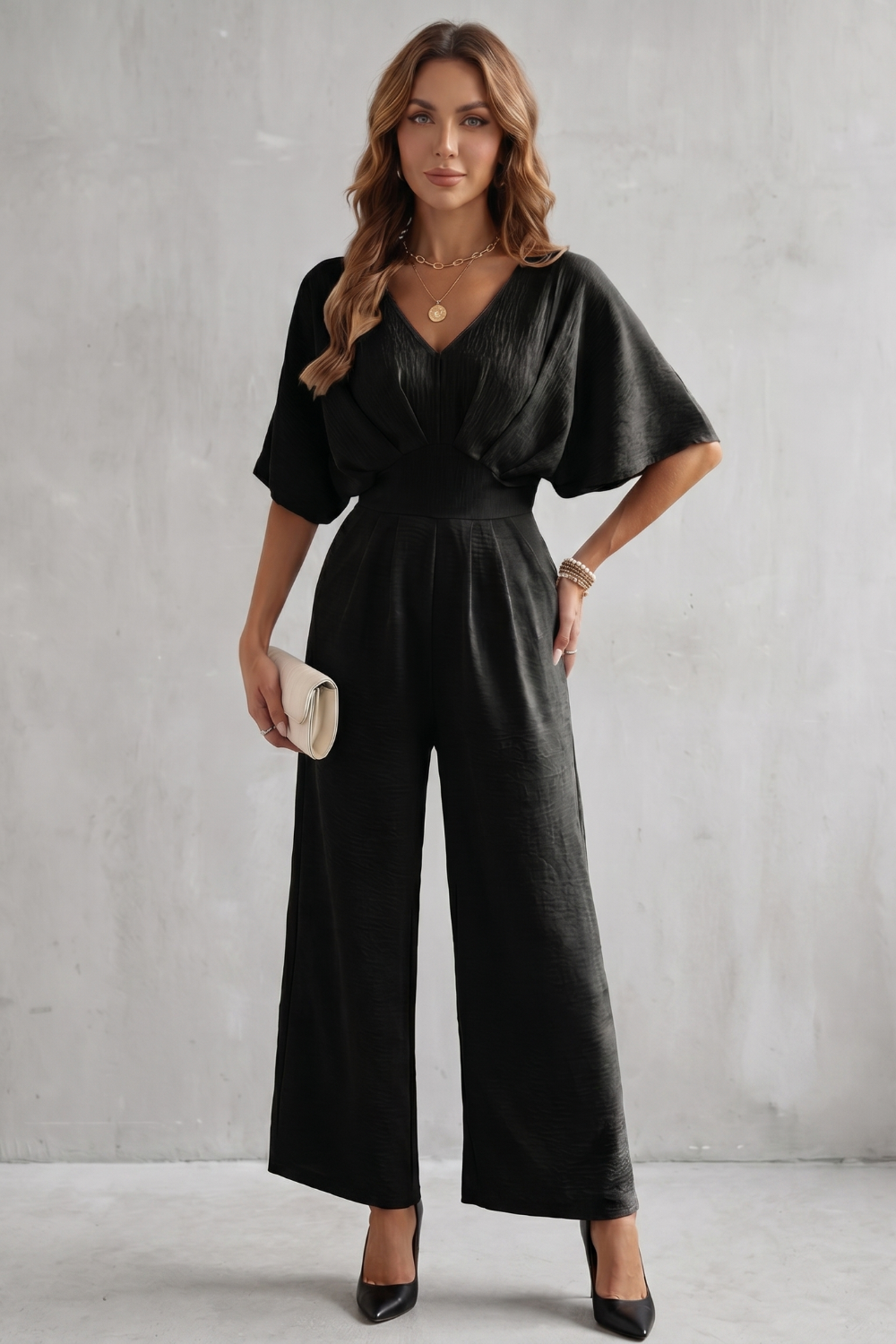 Lunévia – Elegant batwing silhouette – Jumpsuit-10924863029591-OLVIA ROSE LONDON