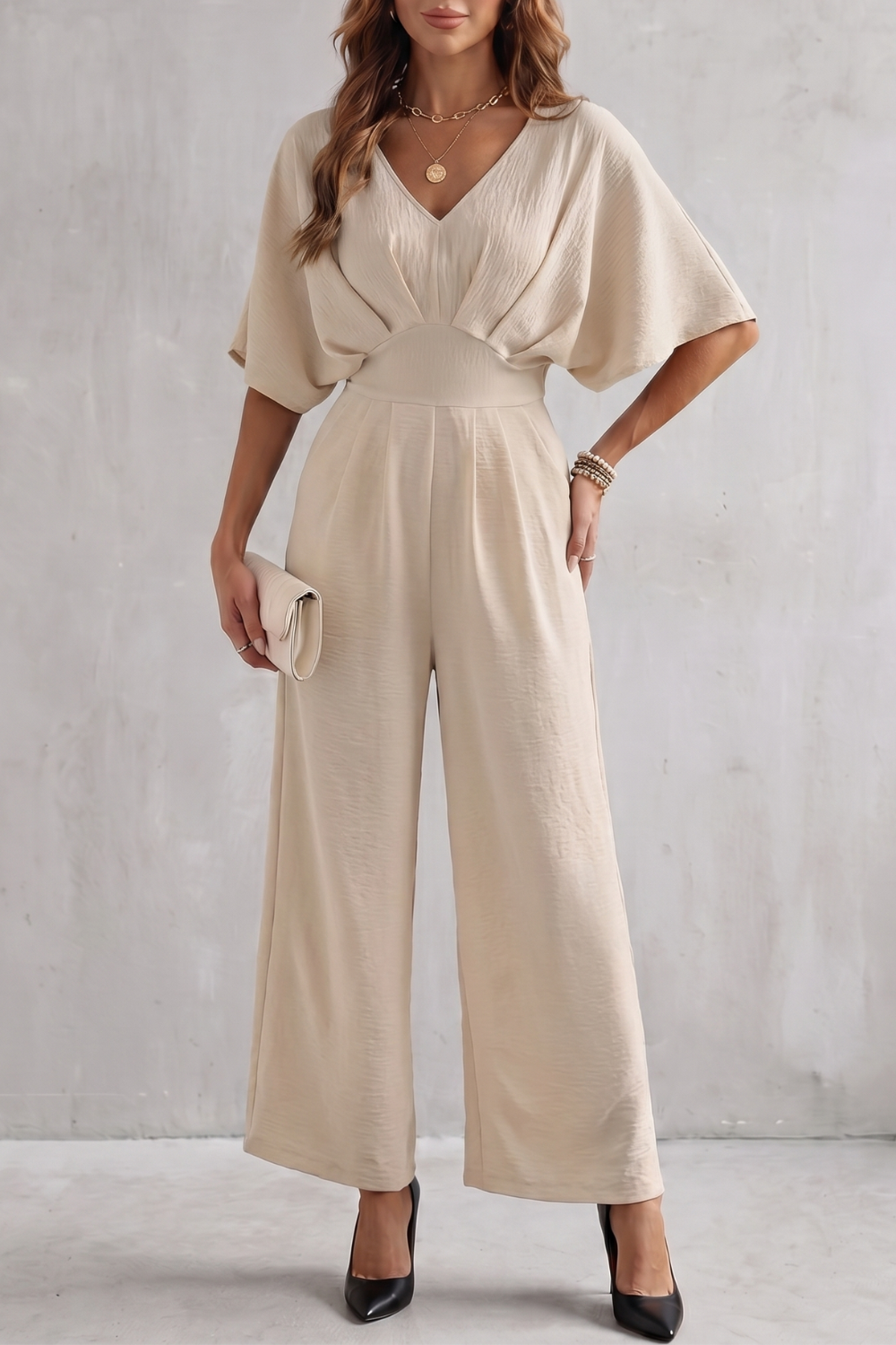Lunévia – Elegant batwing silhouette – Jumpsuit-10924863029591-OLVIA ROSE LONDON