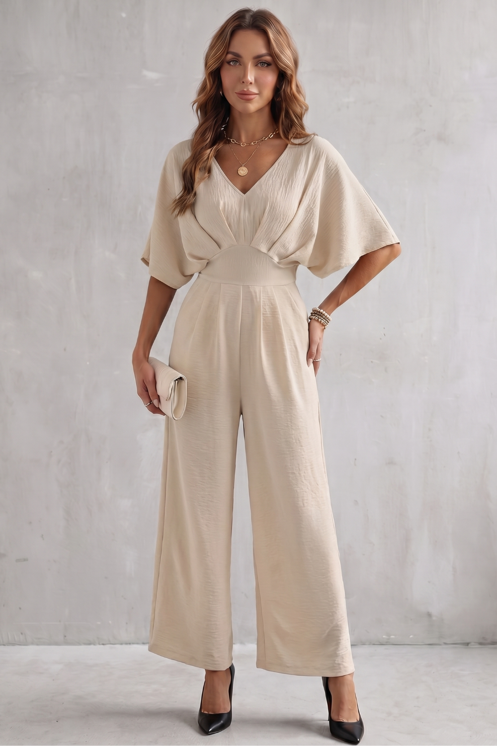 Lunévia – Elegant batwing silhouette – Jumpsuit-10924863029591-OLVIA ROSE LONDON