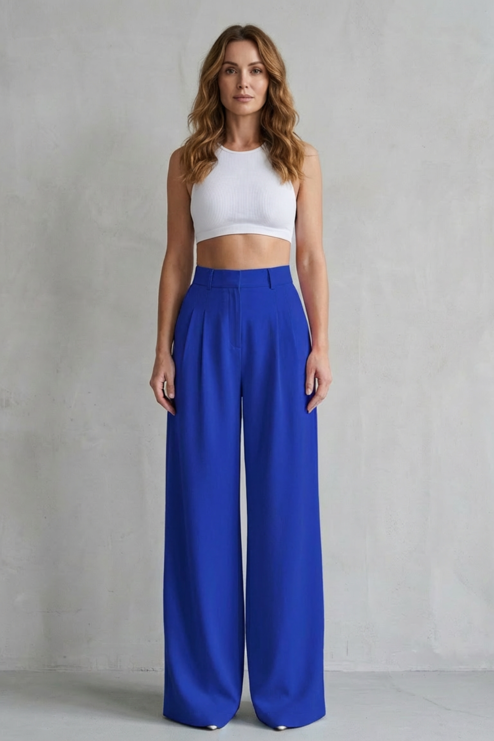 Lunévia – Flowing drape – Wide-leg tailored trousers-10507975622999-OLVIA ROSE LONDON