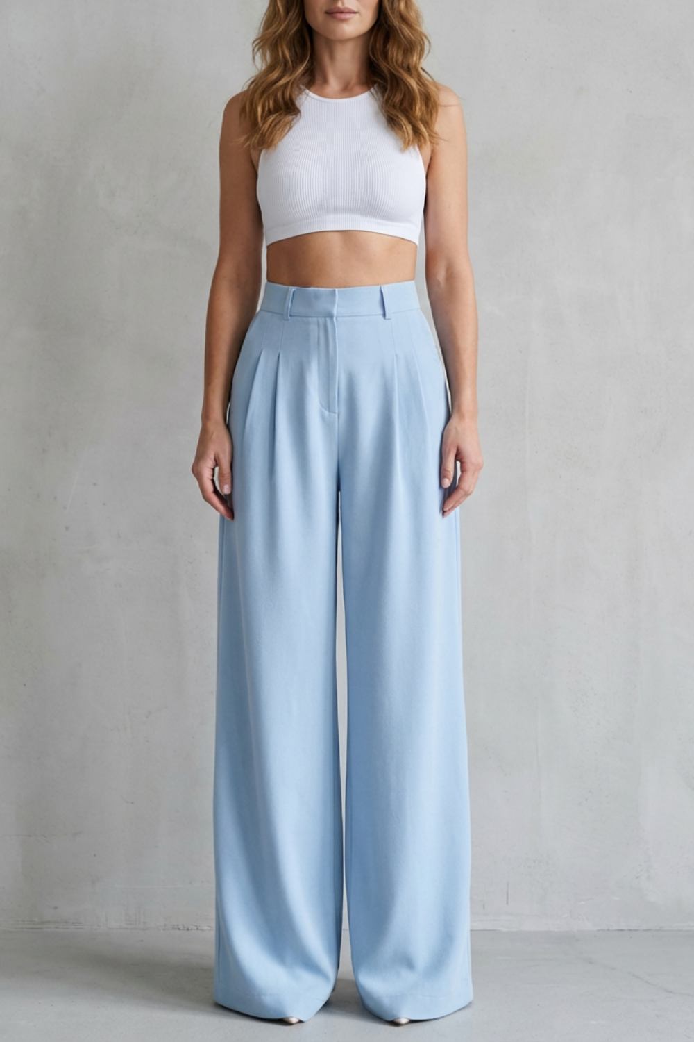 Lunévia – Flowing drape – Wide-leg tailored trousers-10507975622999-OLVIA ROSE LONDON