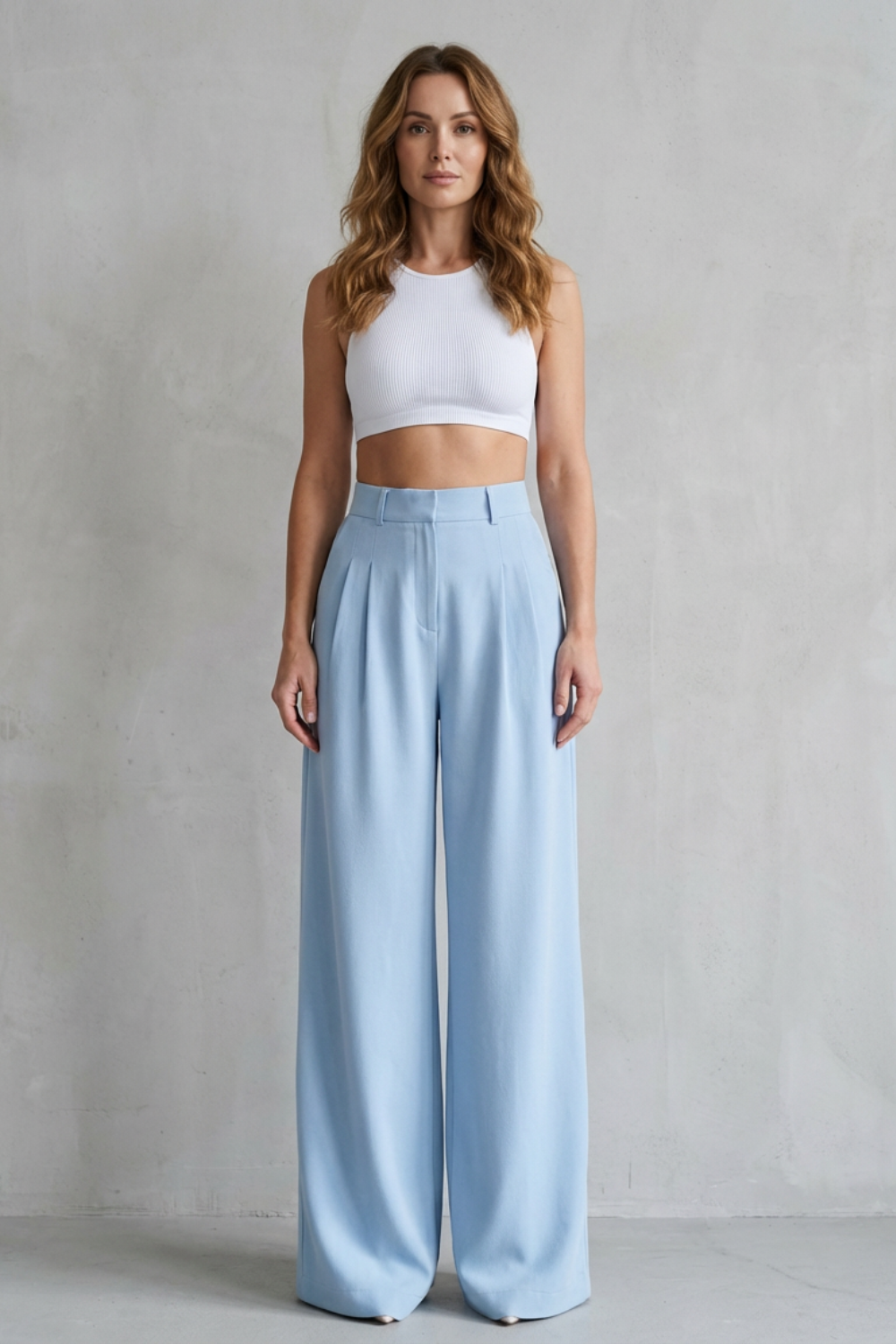 Lunévia – Flowing drape – Wide-leg tailored trousers-10507975622999-OLVIA ROSE LONDON