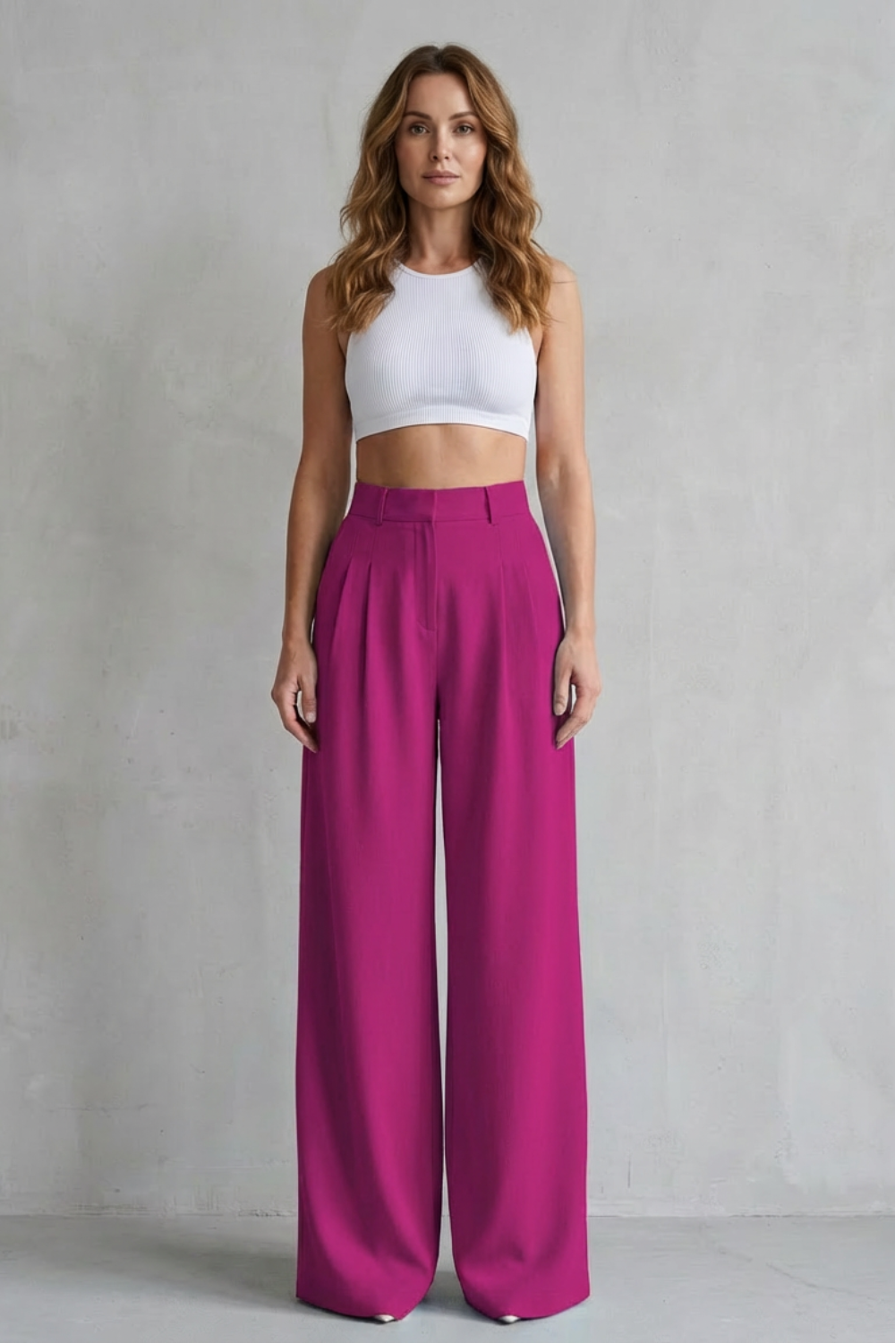 Lunévia – Flowing drape – Wide-leg tailored trousers-10507975622999-OLVIA ROSE LONDON