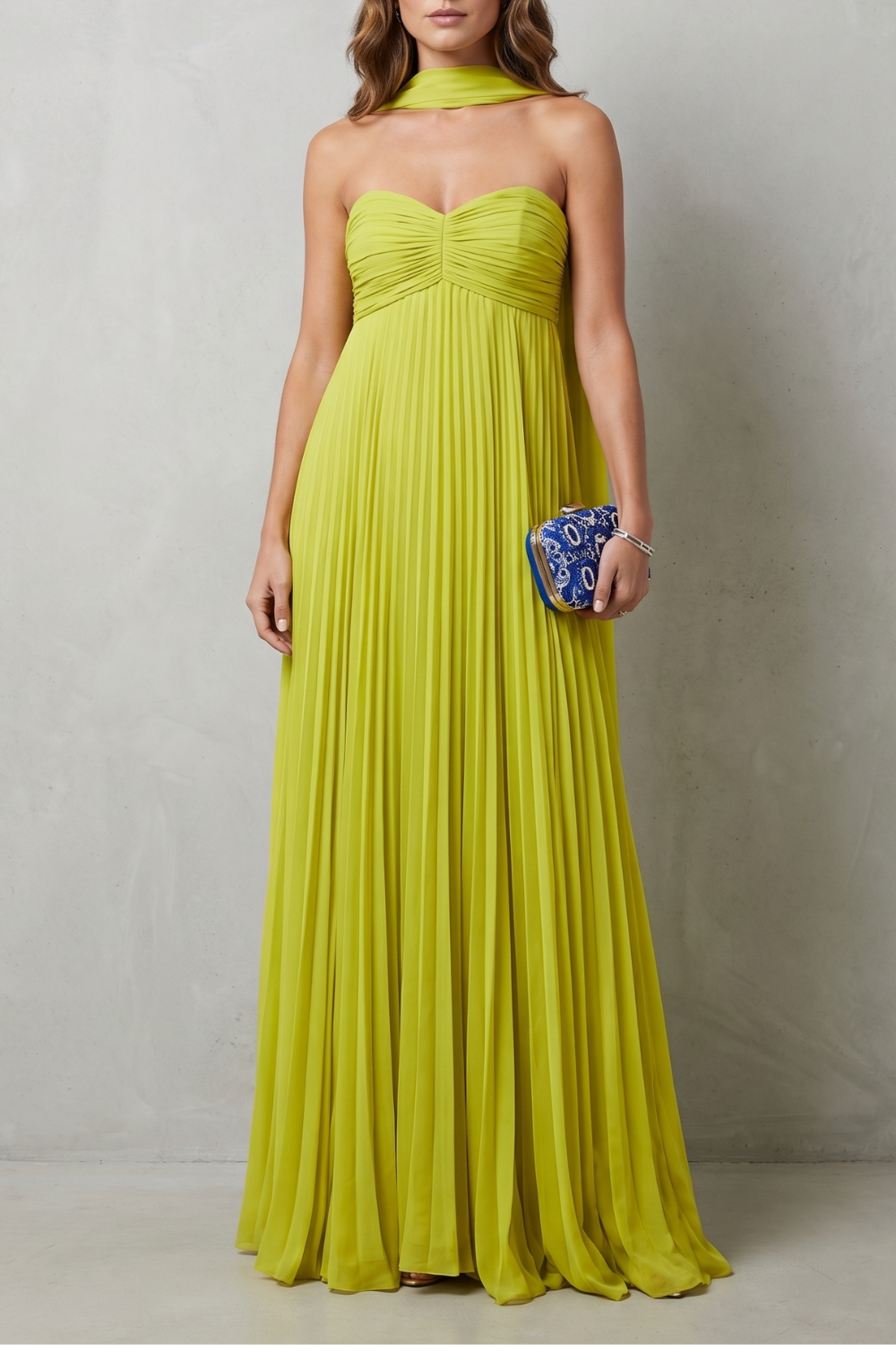 Makayelle – Pleated halter grace – Maxi dress-10747265220951-OLVIA ROSE LONDON