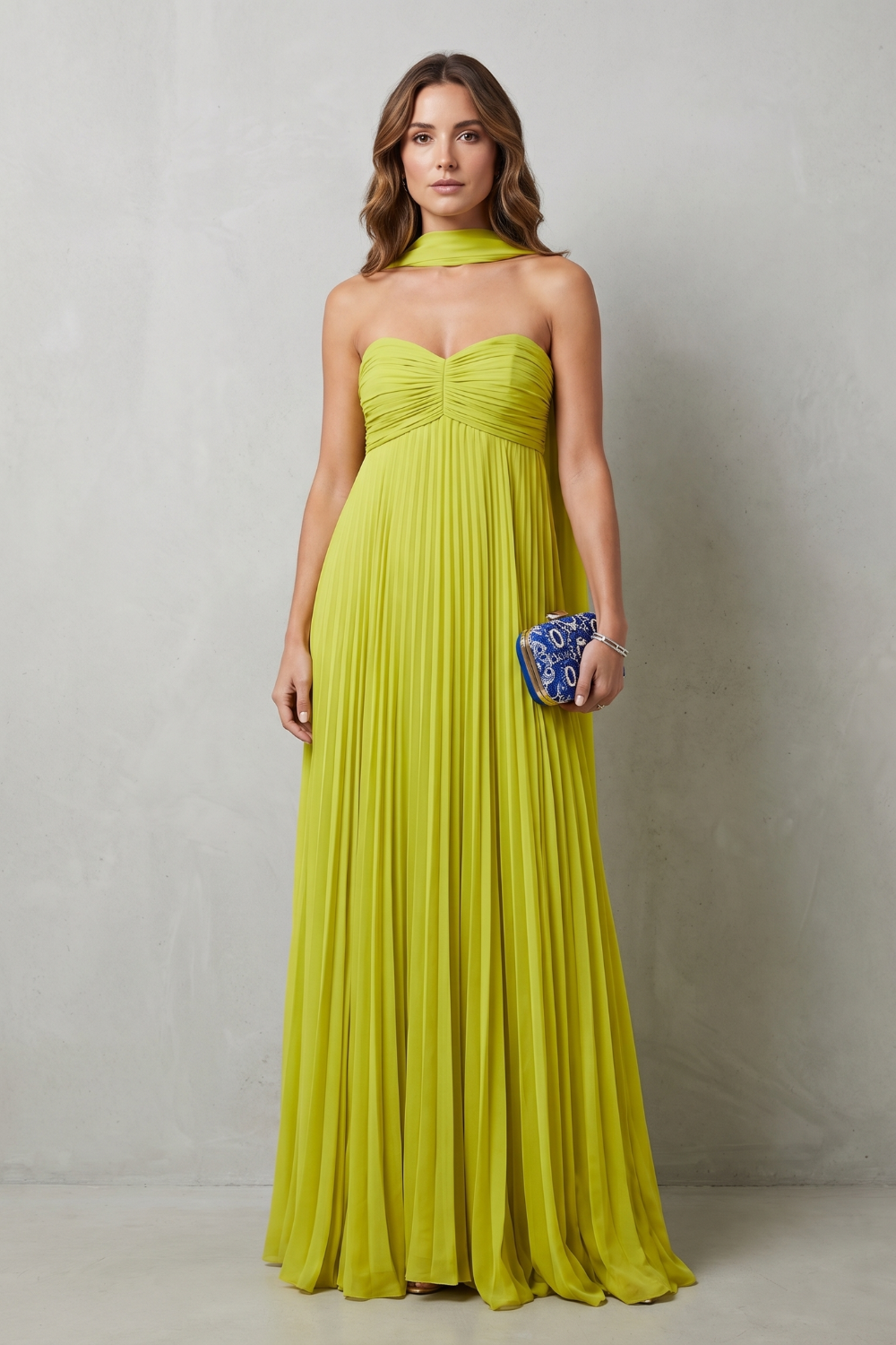 Makayelle – Pleated halter grace – Maxi dress-10747265220951-OLVIA ROSE LONDON