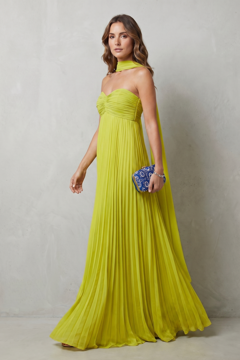 Makayelle – Pleated halter grace – Maxi dress-10747265220951-OLVIA ROSE LONDON