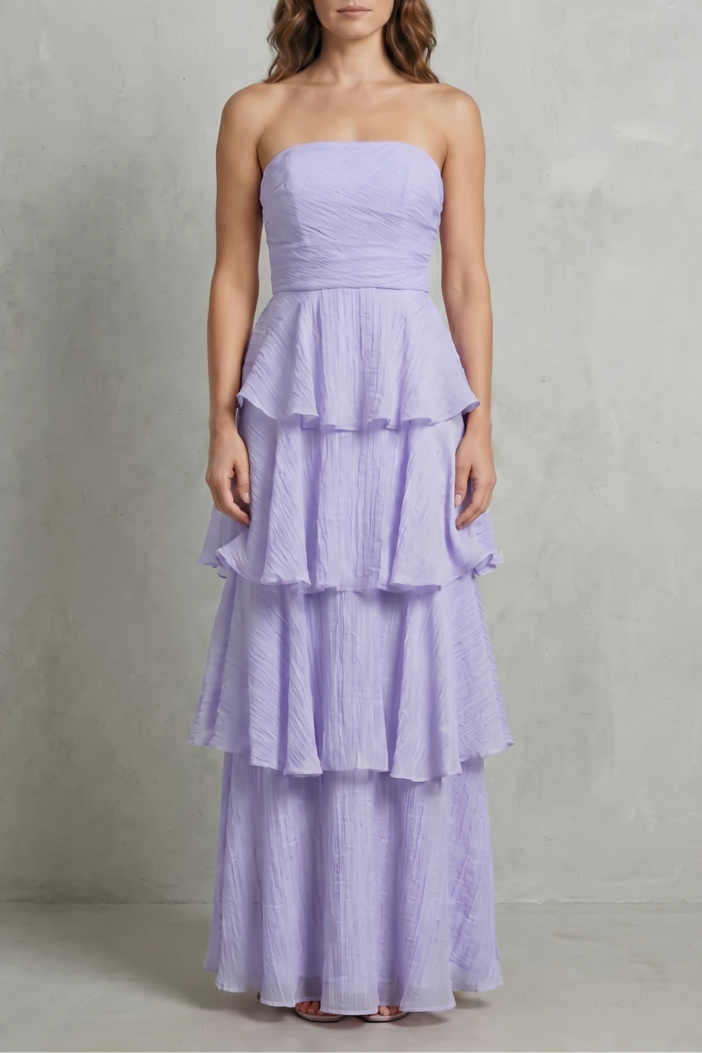 Margaret – Soft cascading layers – Strapless tiered maxi dress-10601526755671-OLVIA ROSE LONDON