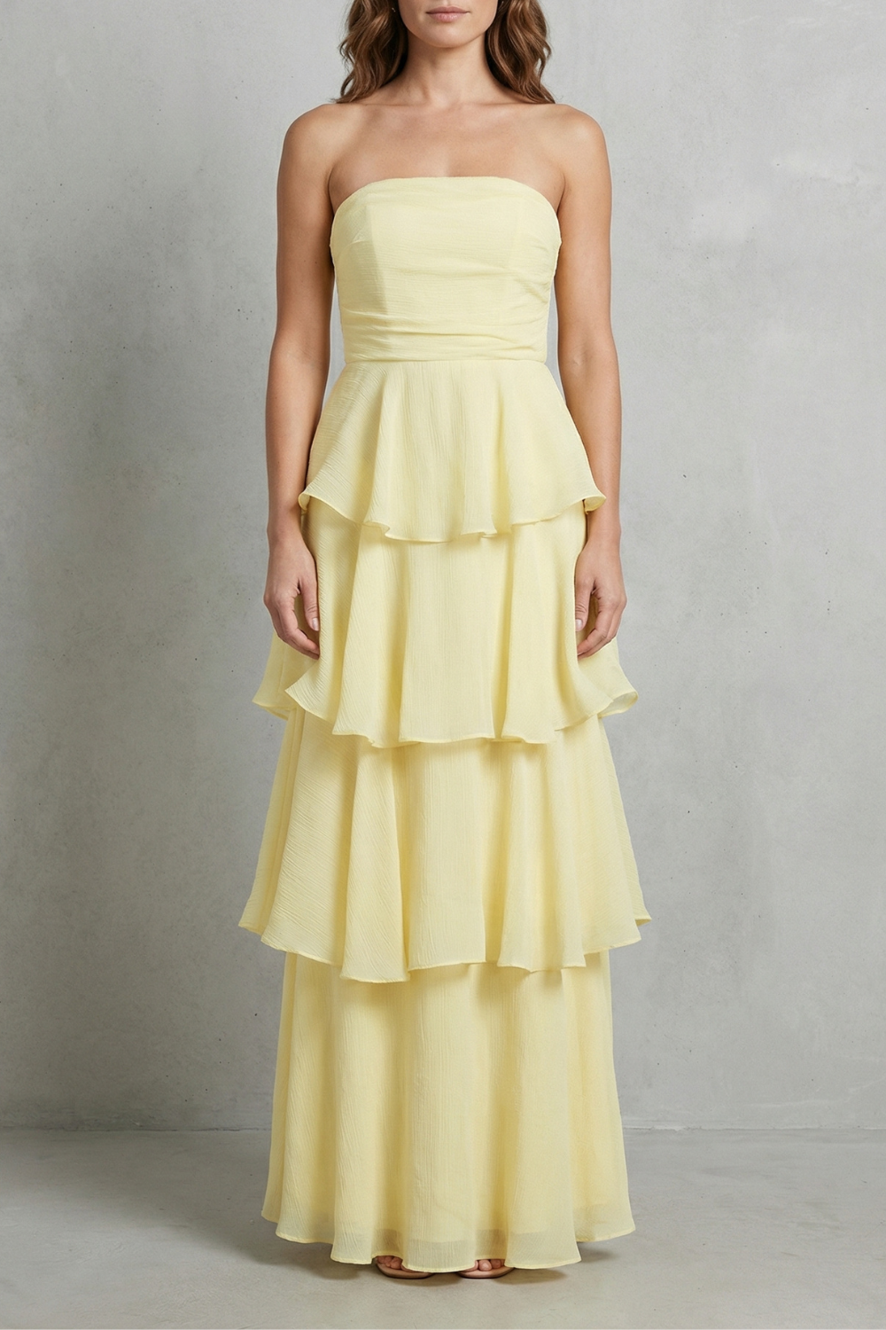Margaret – Soft cascading layers – Strapless tiered maxi dress-10601526755671-OLVIA ROSE LONDON