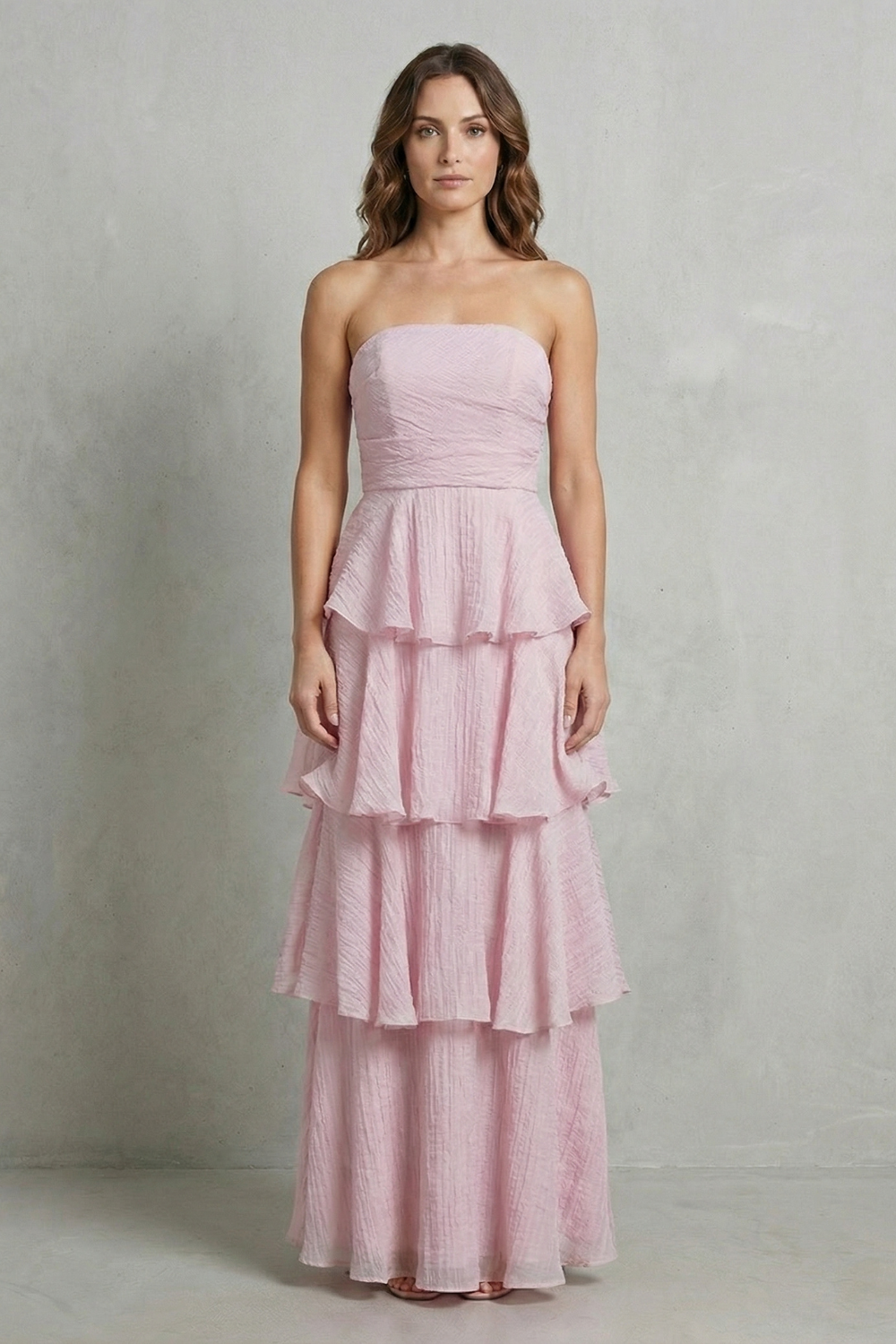 Margaret – Soft cascading layers – Strapless tiered maxi dress-10601526755671-OLVIA ROSE LONDON