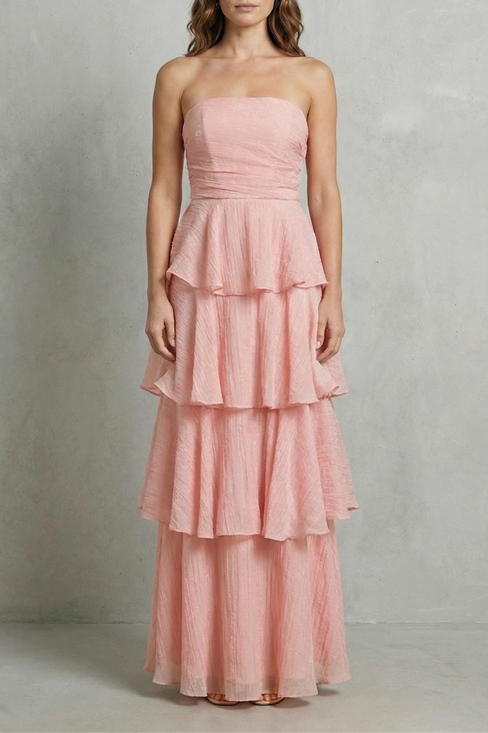 Margaret – Soft cascading layers – Strapless tiered maxi dress-10601526755671-OLVIA ROSE LONDON