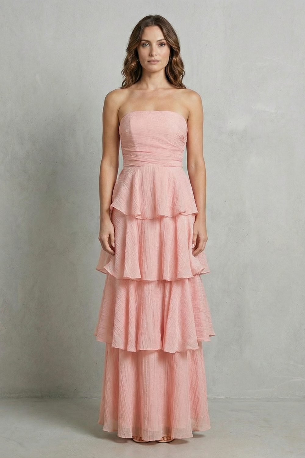 Margaret – Soft cascading layers – Strapless tiered maxi dress-10601526755671-OLVIA ROSE LONDON