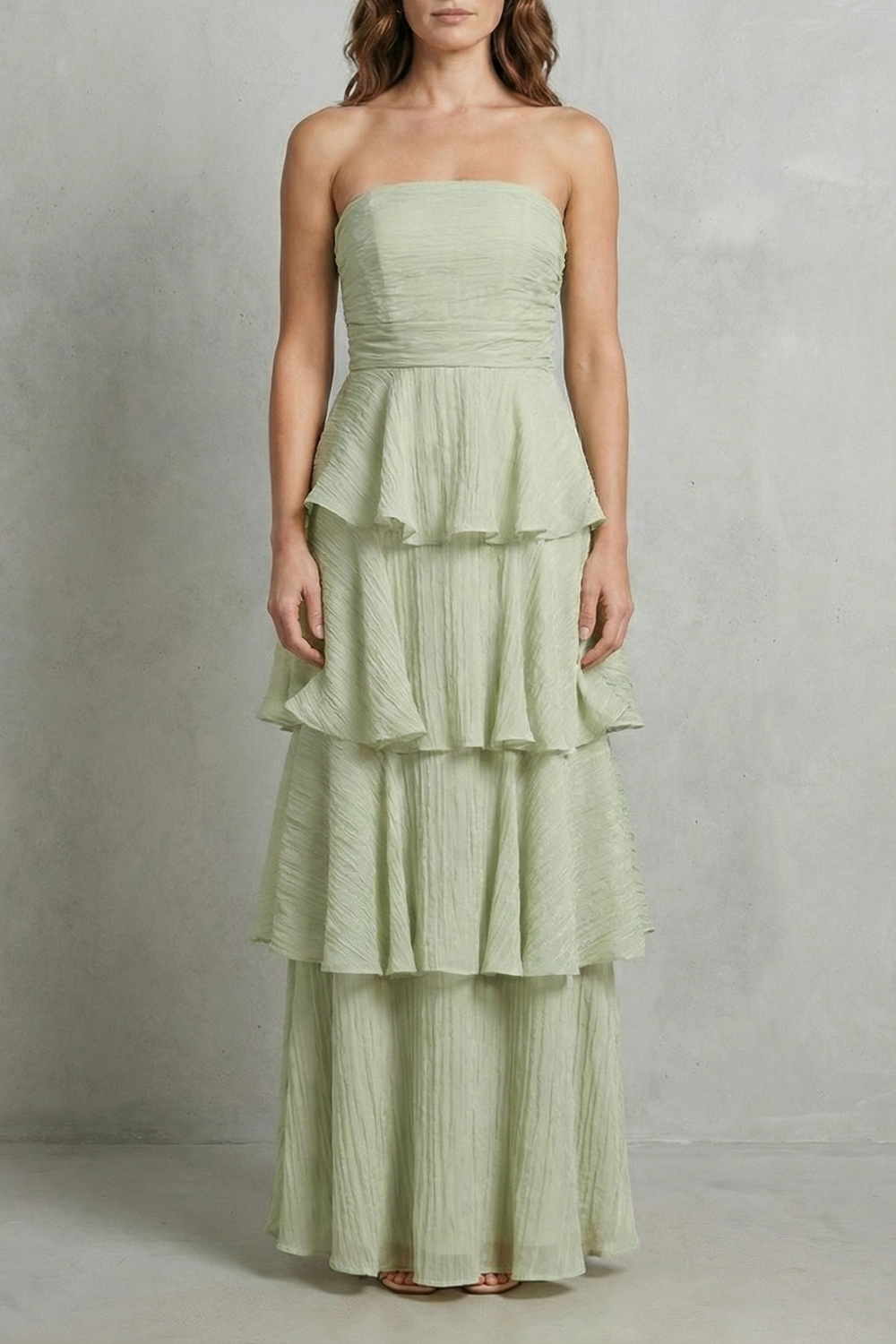 Margaret – Soft cascading layers – Strapless tiered maxi dress-10601526755671-OLVIA ROSE LONDON