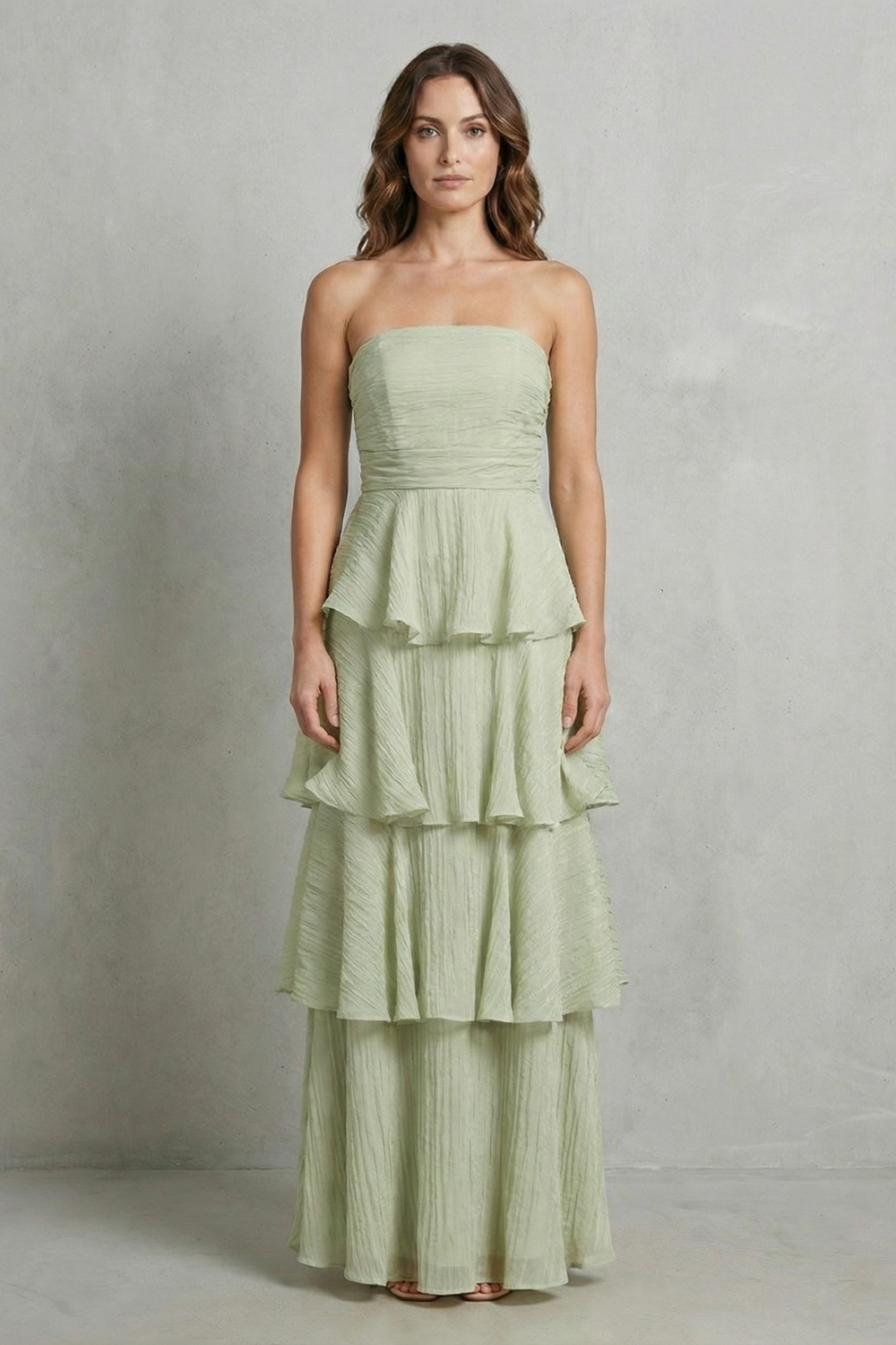 Margaret – Soft cascading layers – Strapless tiered maxi dress-10601526755671-OLVIA ROSE LONDON
