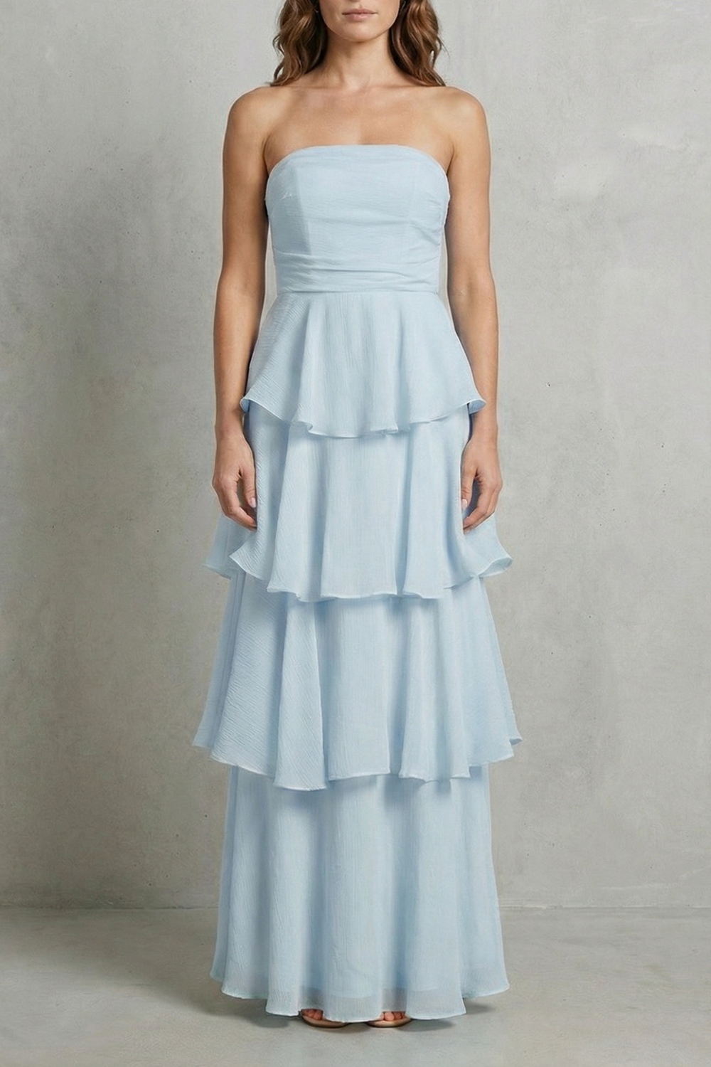 Margaret – Soft cascading layers – Strapless tiered maxi dress-10601526755671-OLVIA ROSE LONDON