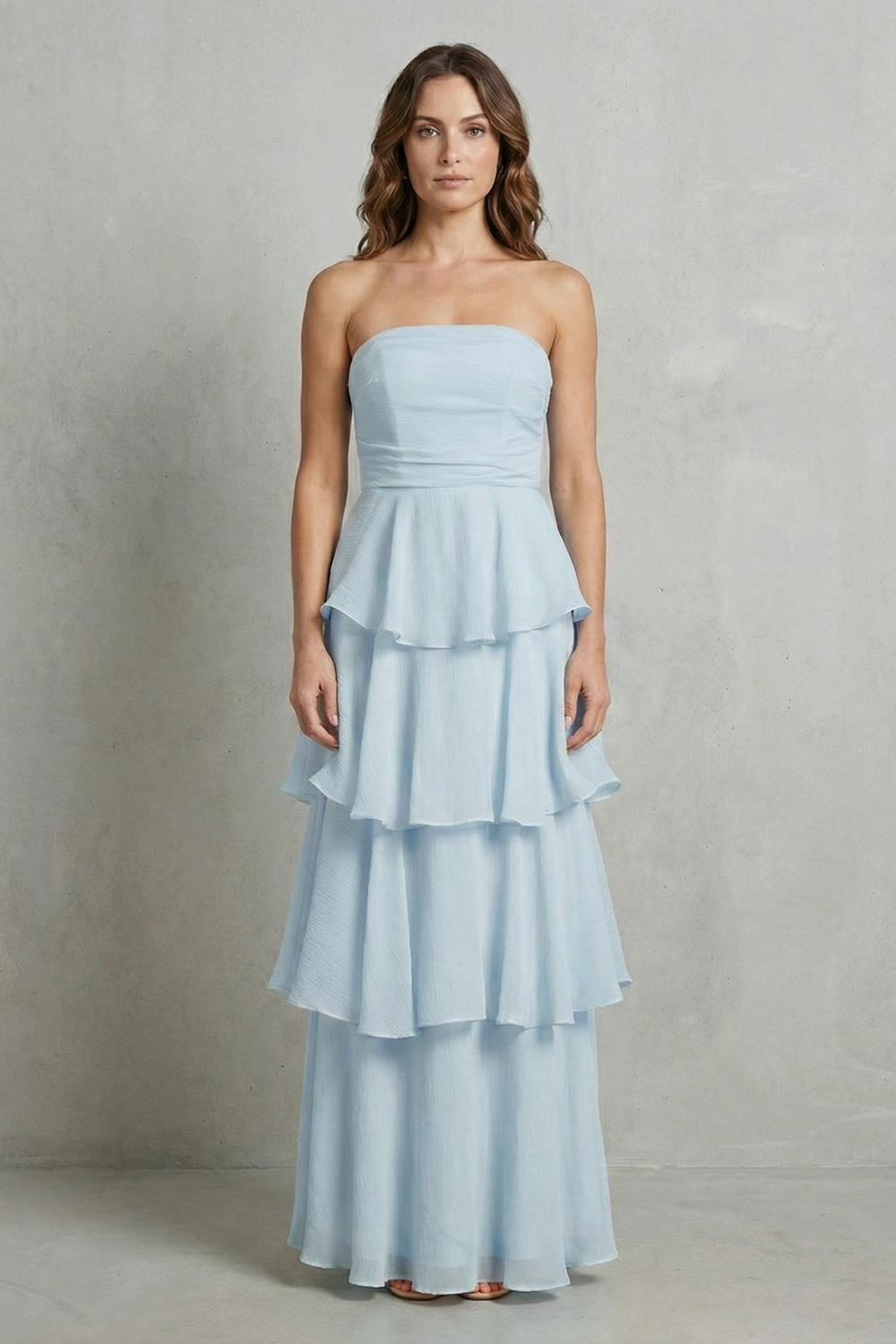 Margaret – Soft cascading layers – Strapless tiered maxi dress-10601526755671-OLVIA ROSE LONDON