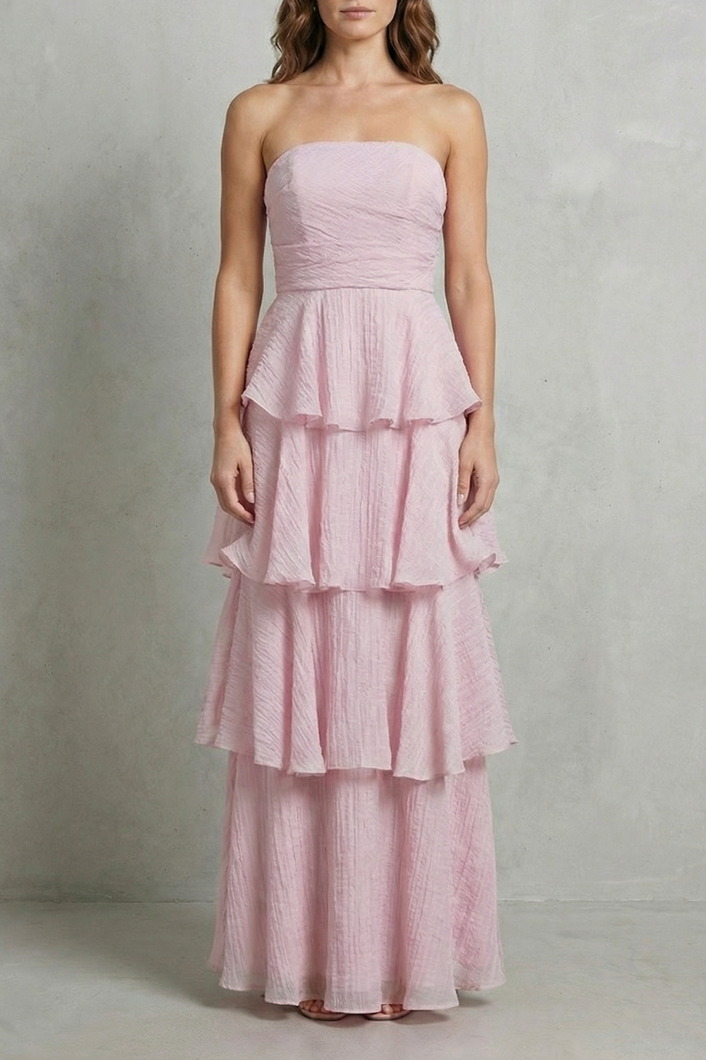 Margaret – Soft cascading layers – Strapless tiered maxi dress-10601526755671-OLVIA ROSE LONDON