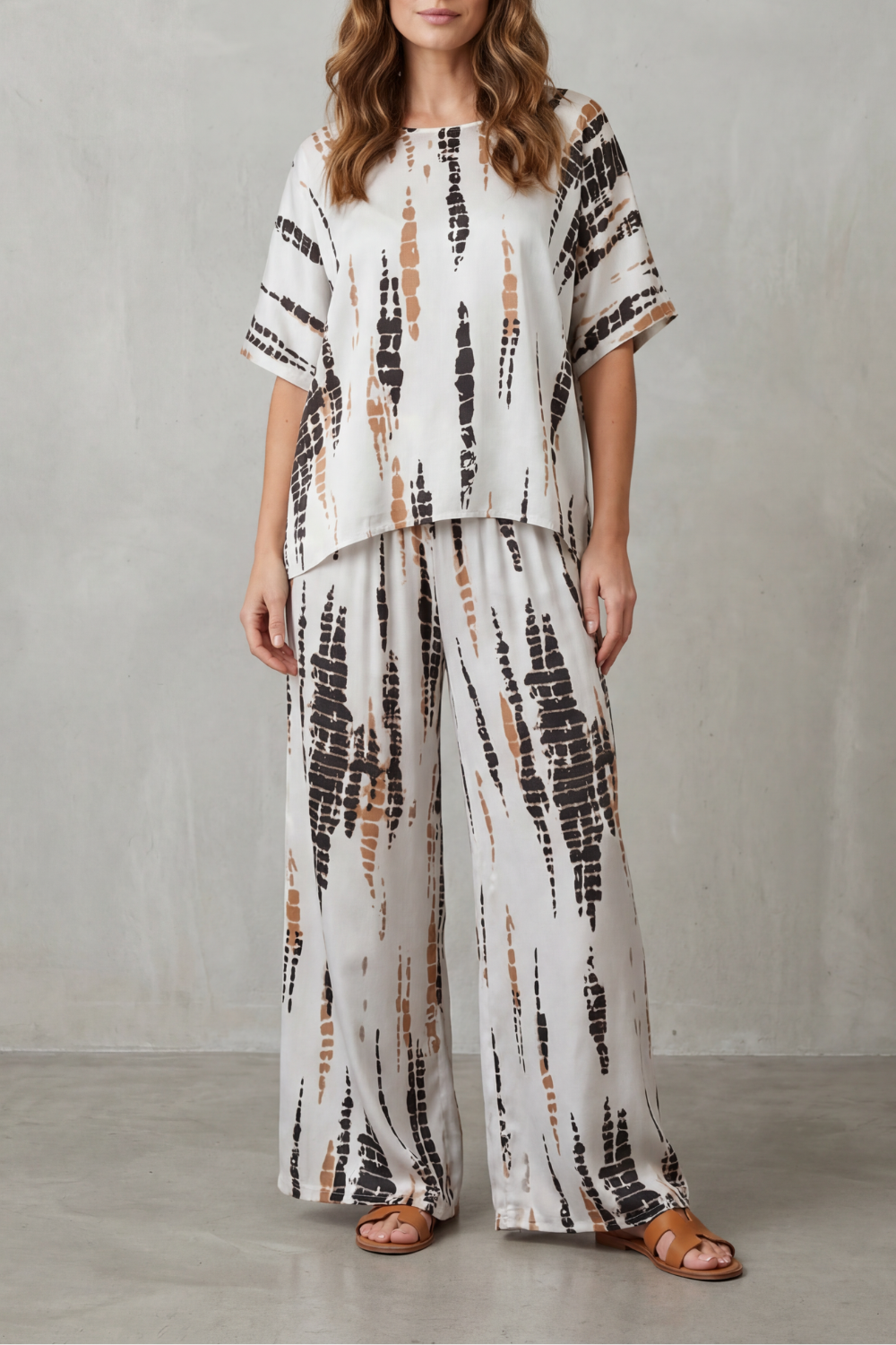Marie – Abstract Print Detail – Wide-Leg Lounge Set-10490775208279-OLVIA ROSE LONDON