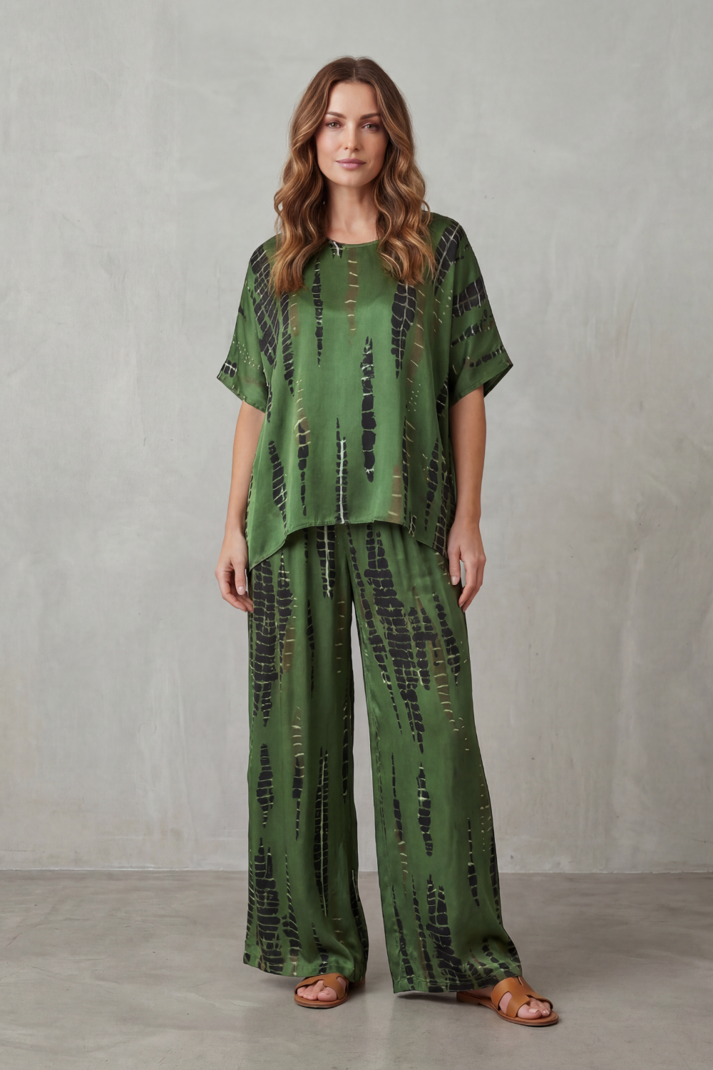 Marie – Abstract Print Detail – Wide-Leg Lounge Set-10490775208279-OLVIA ROSE LONDON