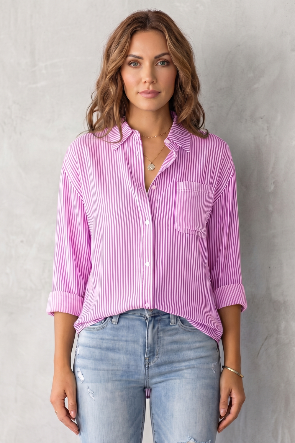 Marinelle – Classic striped pattern – Button-up shirt-10757700583767-OLVIA ROSE LONDON