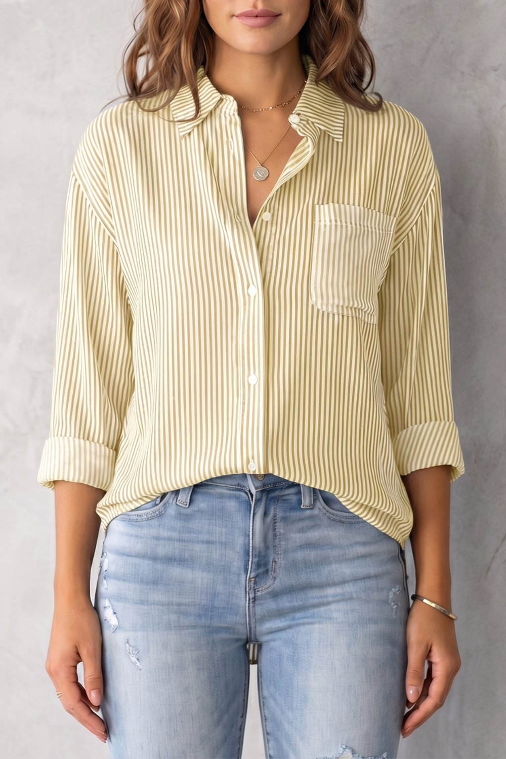 Marinelle – Classic striped pattern – Button-up shirt-10757700583767-OLVIA ROSE LONDON