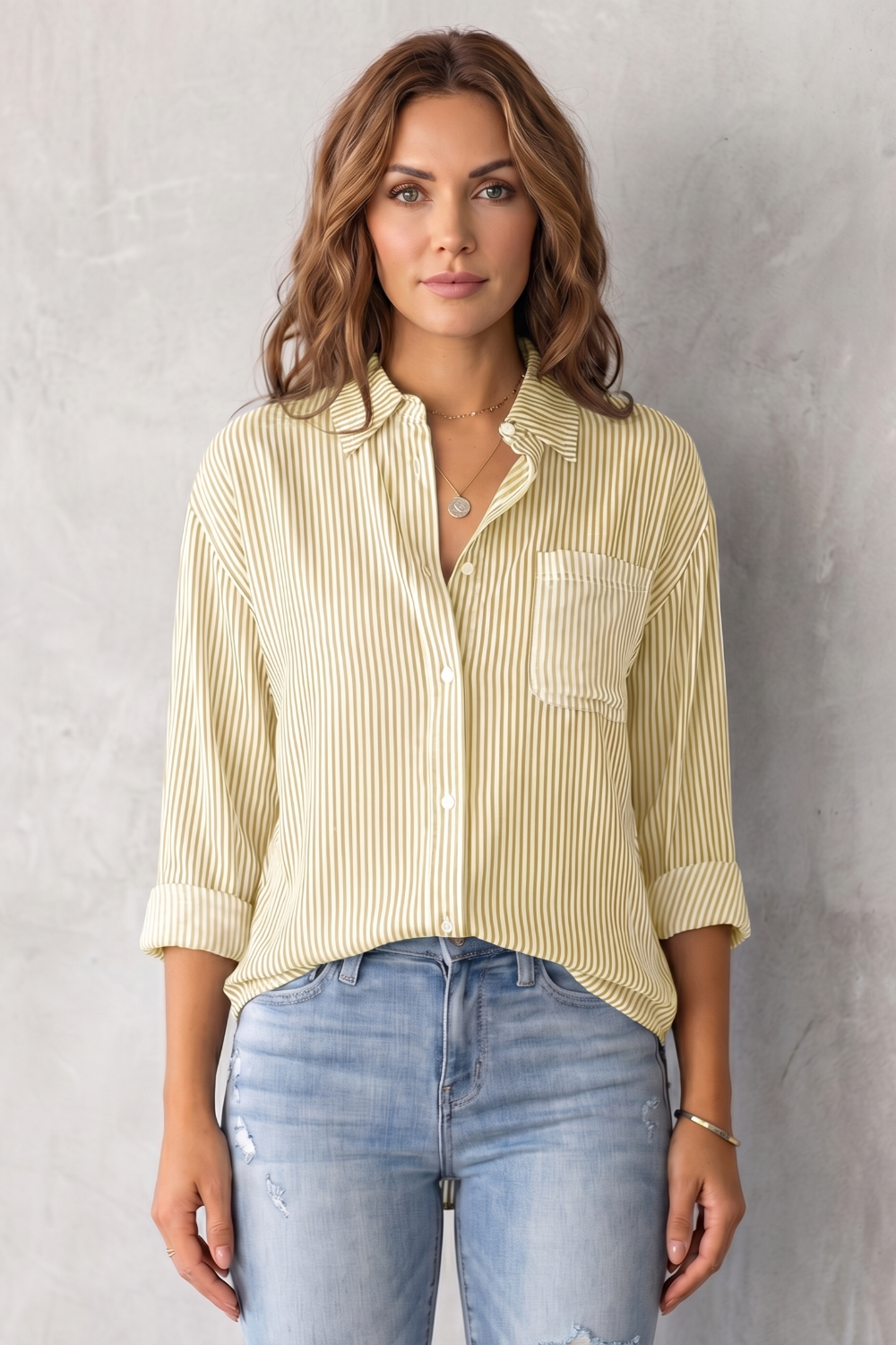 Marinelle – Classic striped pattern – Button-up shirt-10757700583767-OLVIA ROSE LONDON