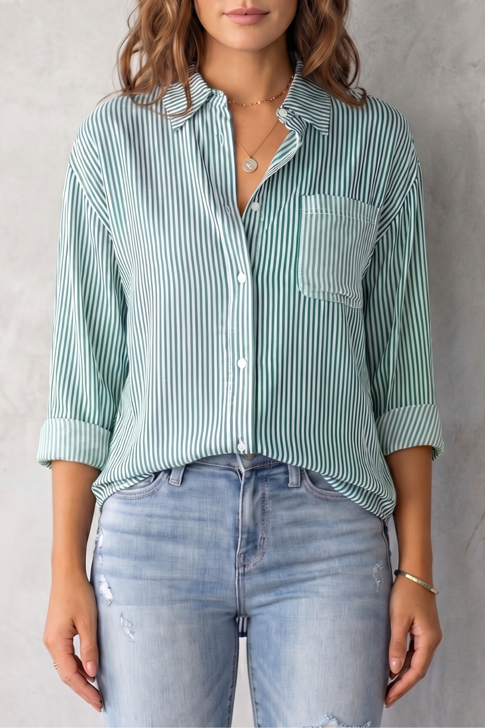 Marinelle – Classic striped pattern – Button-up shirt-10757700583767-OLVIA ROSE LONDON
