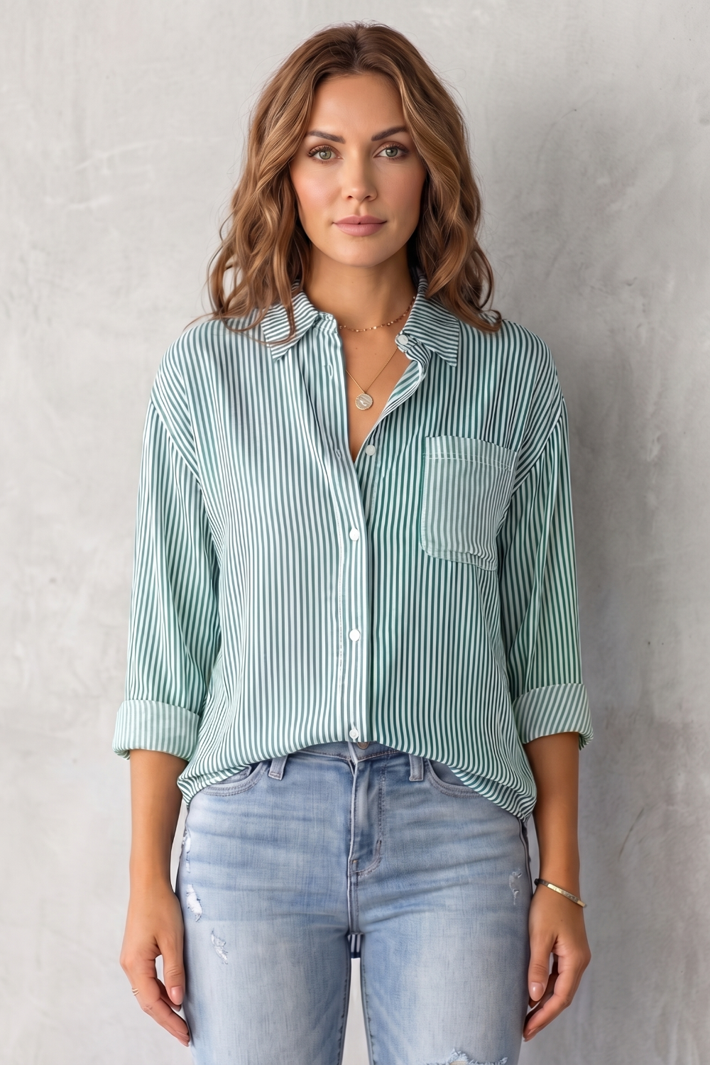Marinelle – Classic striped pattern – Button-up shirt-10757700583767-OLVIA ROSE LONDON