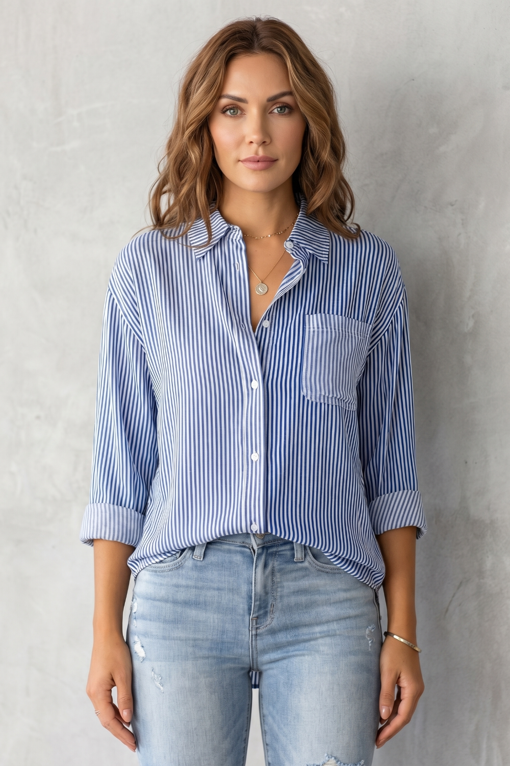 Marinelle – Classic striped pattern – Button-up shirt-10757700583767-OLVIA ROSE LONDON