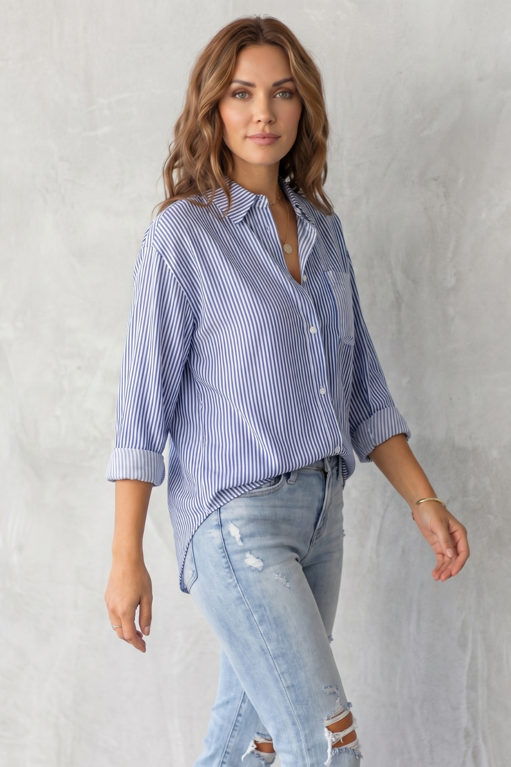 Marinelle – Classic striped pattern – Button-up shirt-10757700583767-OLVIA ROSE LONDON