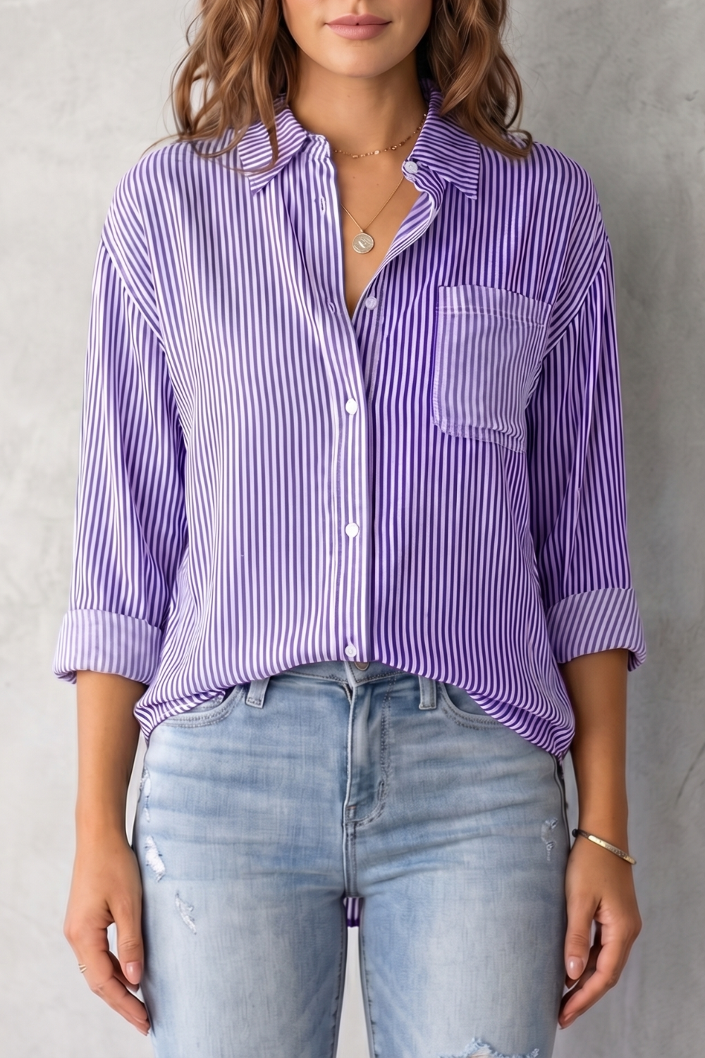Marinelle – Classic striped pattern – Button-up shirt-10757700583767-OLVIA ROSE LONDON