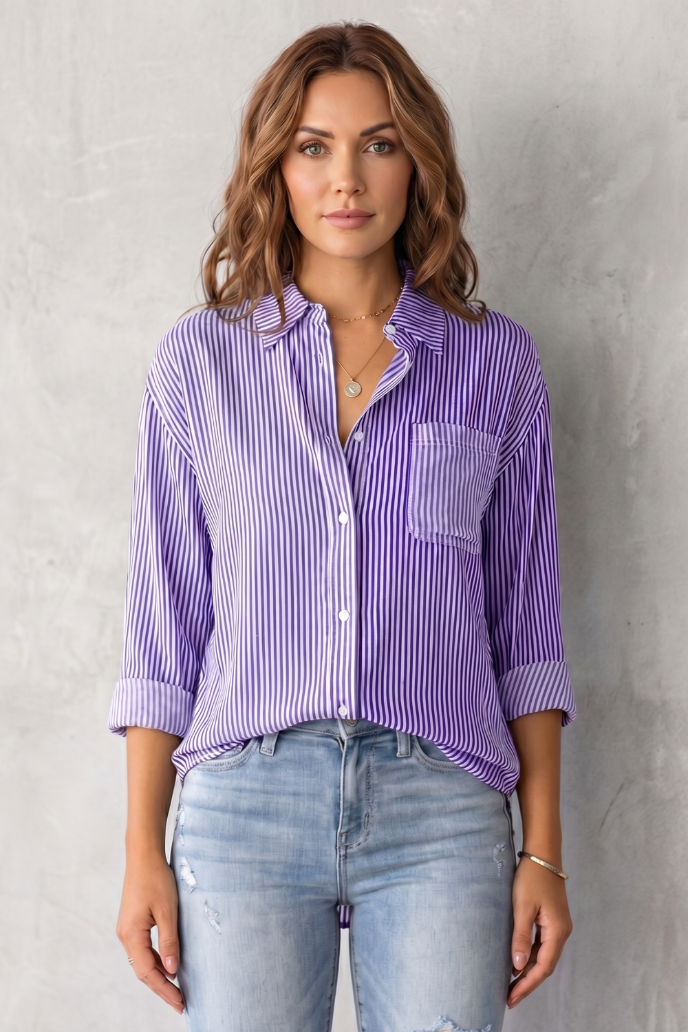 Marinelle – Classic striped pattern – Button-up shirt-10757700583767-OLVIA ROSE LONDON