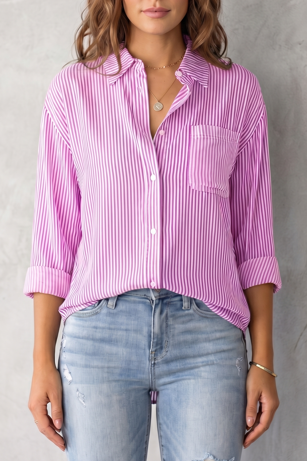 Marinelle – Classic striped pattern – Button-up shirt-10757700583767-OLVIA ROSE LONDON