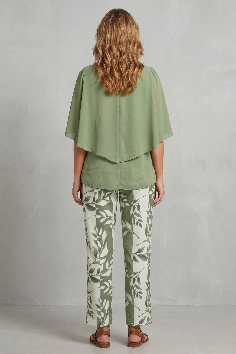 Mariselle – Botanical print elegance – Two-piece trouser set-10911809044823-OLVIA ROSE LONDON