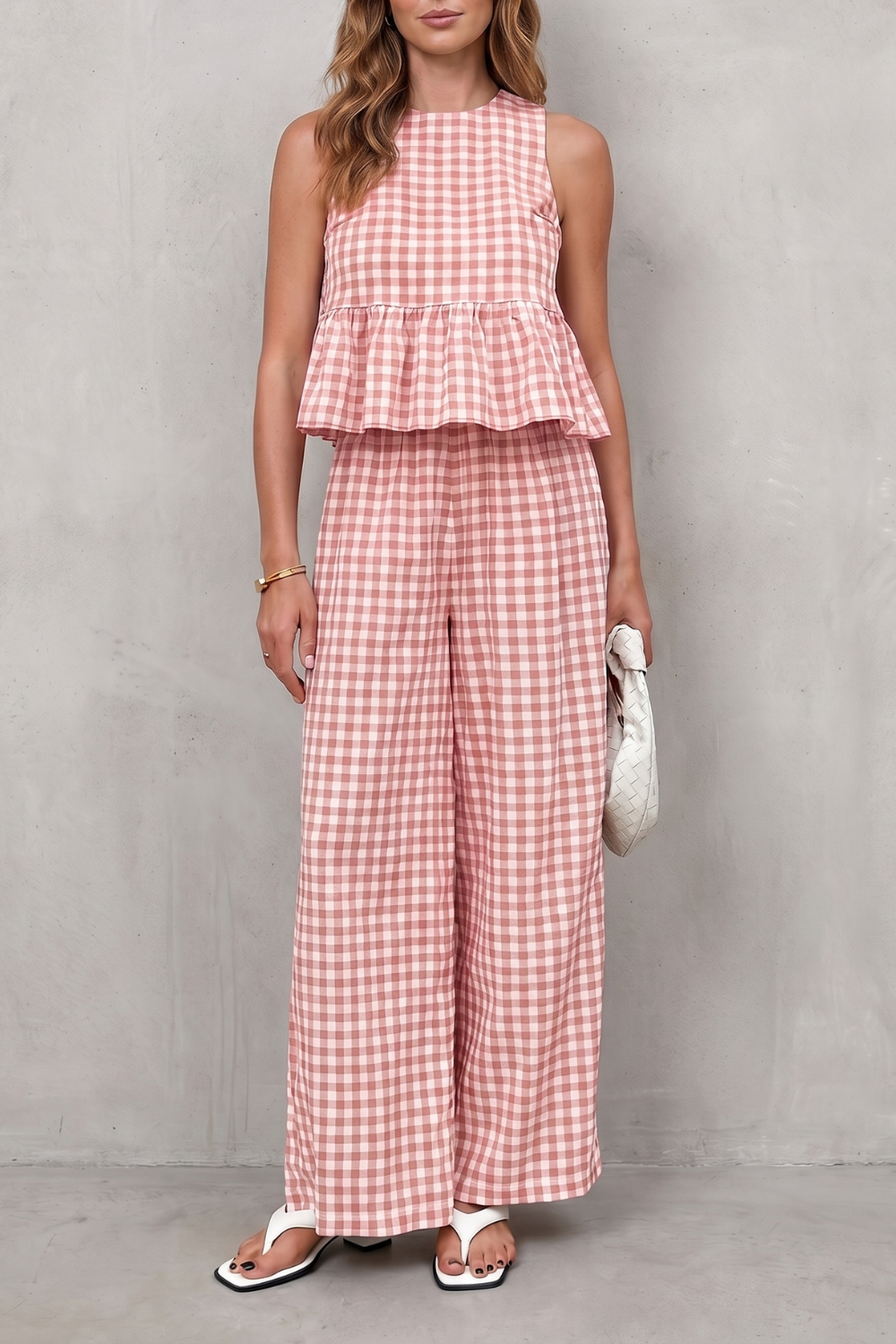 Marivelle – Charming gingham pattern – Two-piece trouser set-10911111610711-OLVIA ROSE LONDON