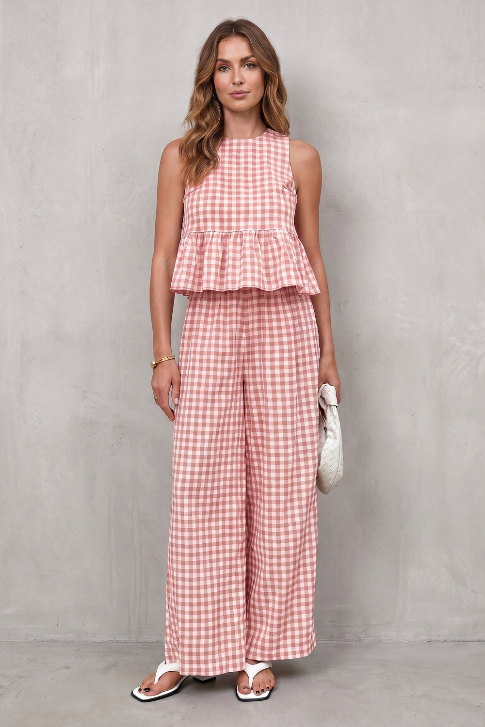 Marivelle – Charming gingham pattern – Two-piece trouser set-10911111610711-OLVIA ROSE LONDON