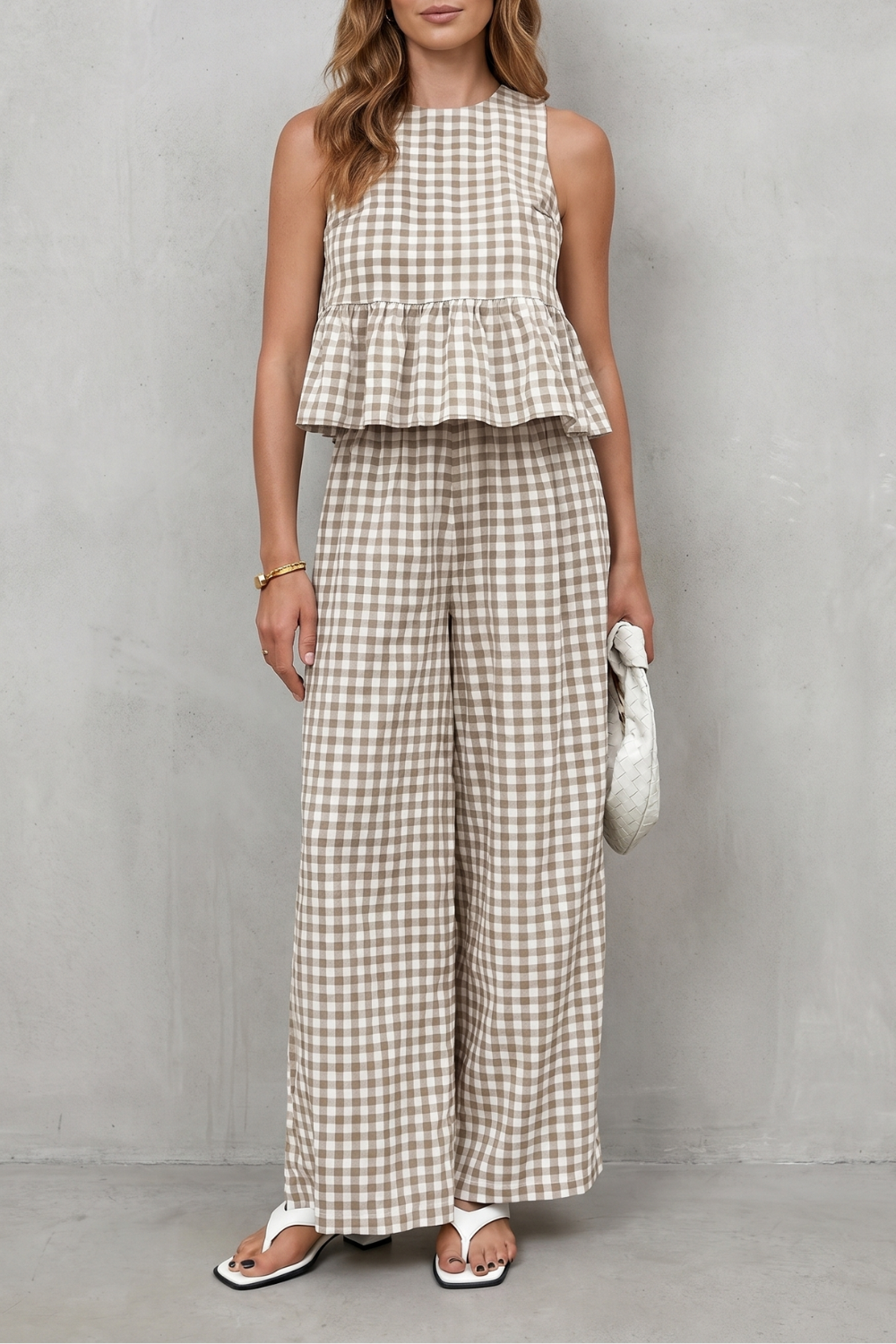 Marivelle – Charming gingham pattern – Two-piece trouser set-10911111610711-OLVIA ROSE LONDON