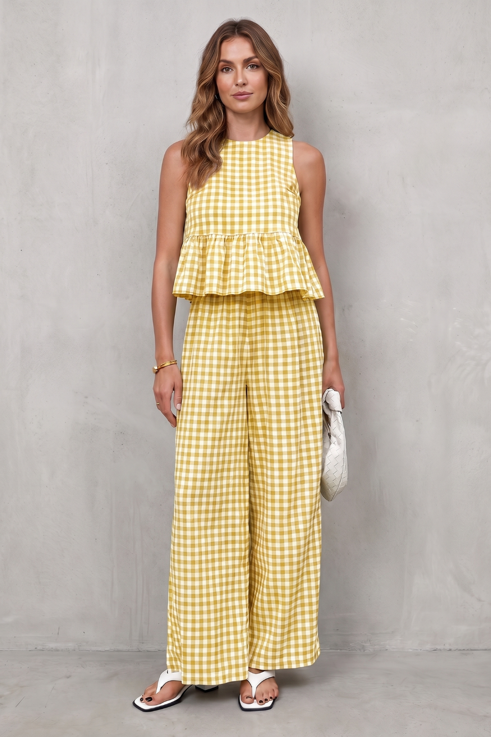 Marivelle – Charming gingham pattern – Two-piece trouser set-10911111610711-OLVIA ROSE LONDON