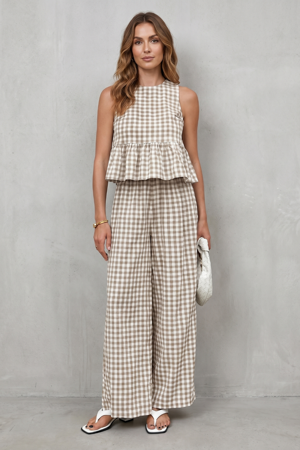 Marivelle – Charming gingham pattern – Two-piece trouser set-10911111610711-OLVIA ROSE LONDON