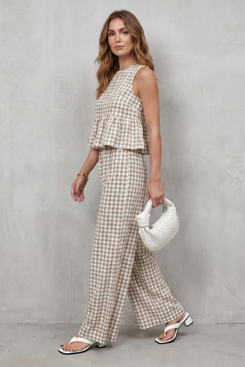 Marivelle – Charming gingham pattern – Two-piece trouser set-10911111610711-OLVIA ROSE LONDON