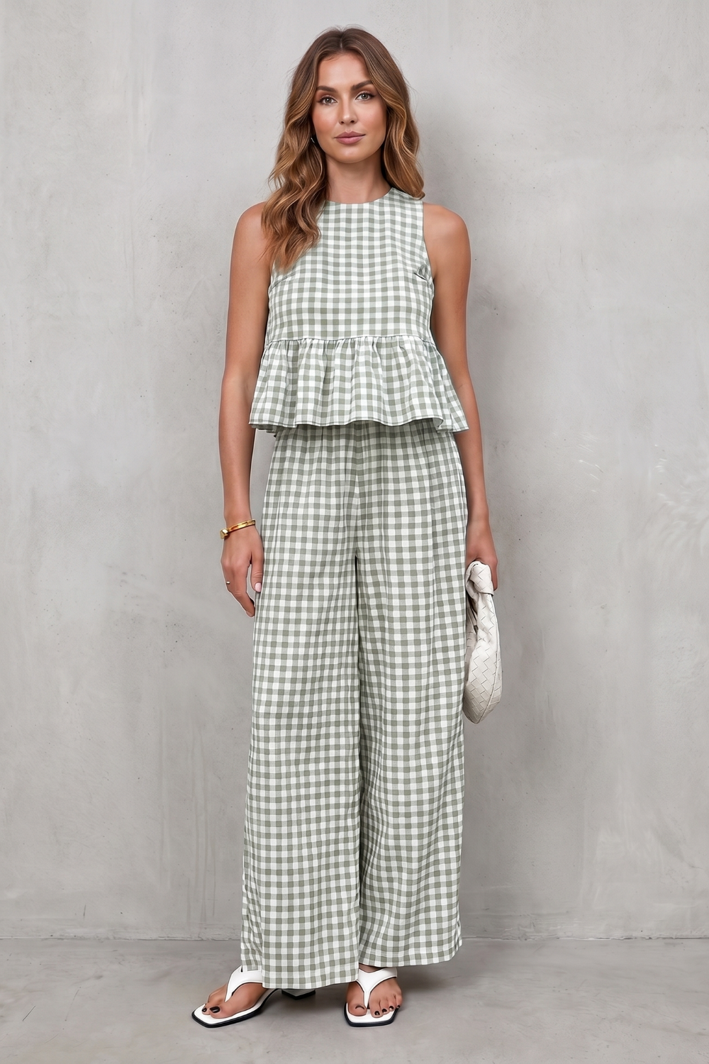 Marivelle – Charming gingham pattern – Two-piece trouser set-10911111610711-OLVIA ROSE LONDON