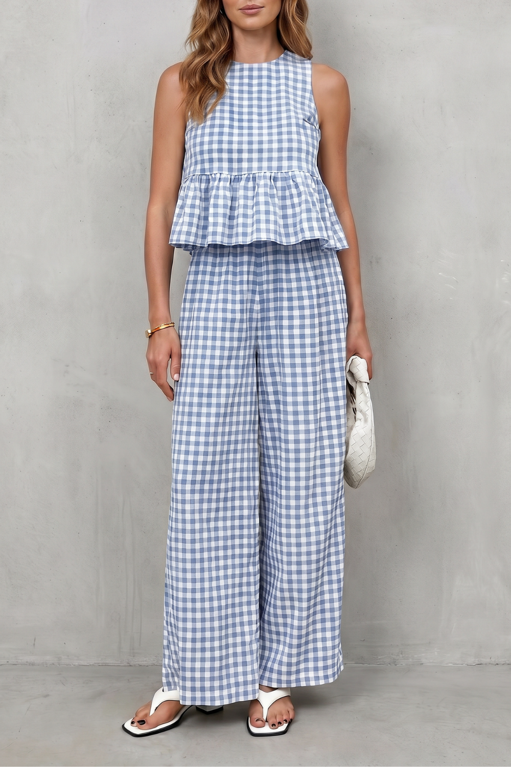 Marivelle – Charming gingham pattern – Two-piece trouser set-10911111610711-OLVIA ROSE LONDON
