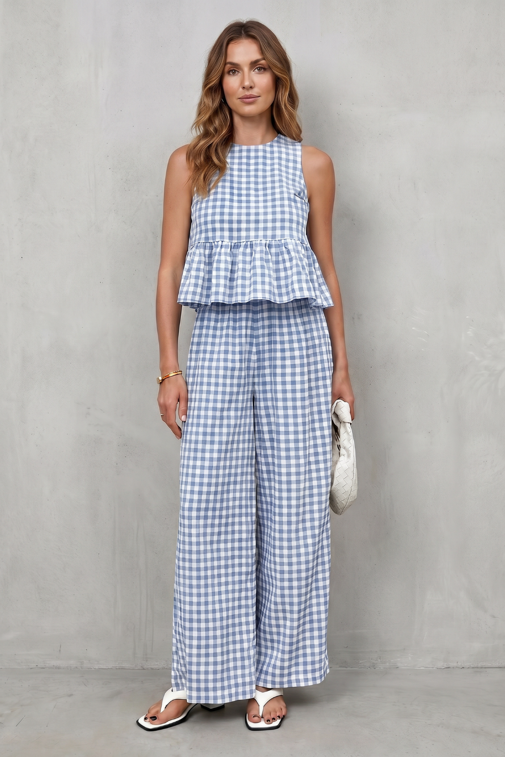 Marivelle – Charming gingham pattern – Two-piece trouser set-10911111610711-OLVIA ROSE LONDON
