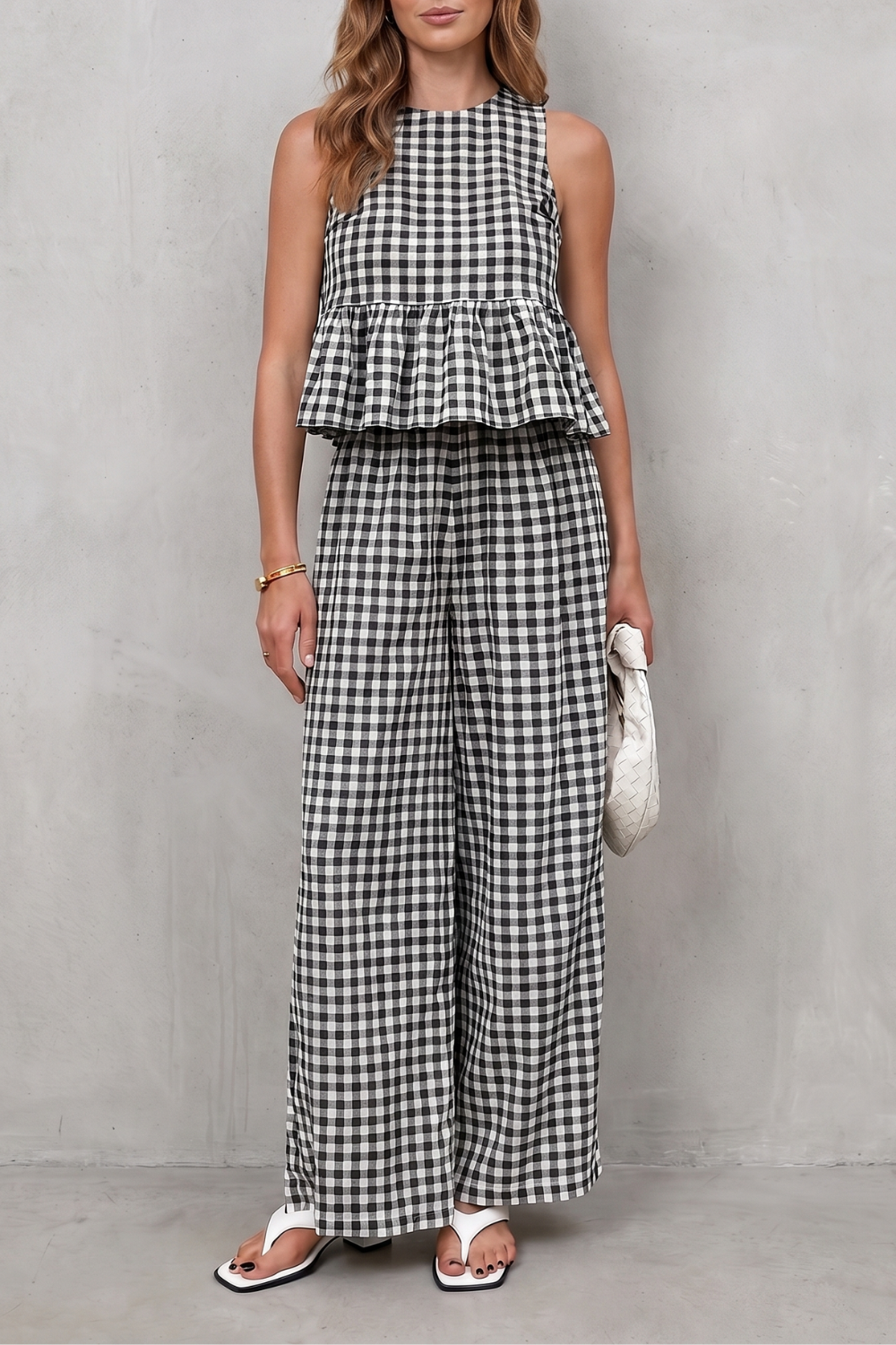 Marivelle – Charming gingham pattern – Two-piece trouser set-10911111610711-OLVIA ROSE LONDON