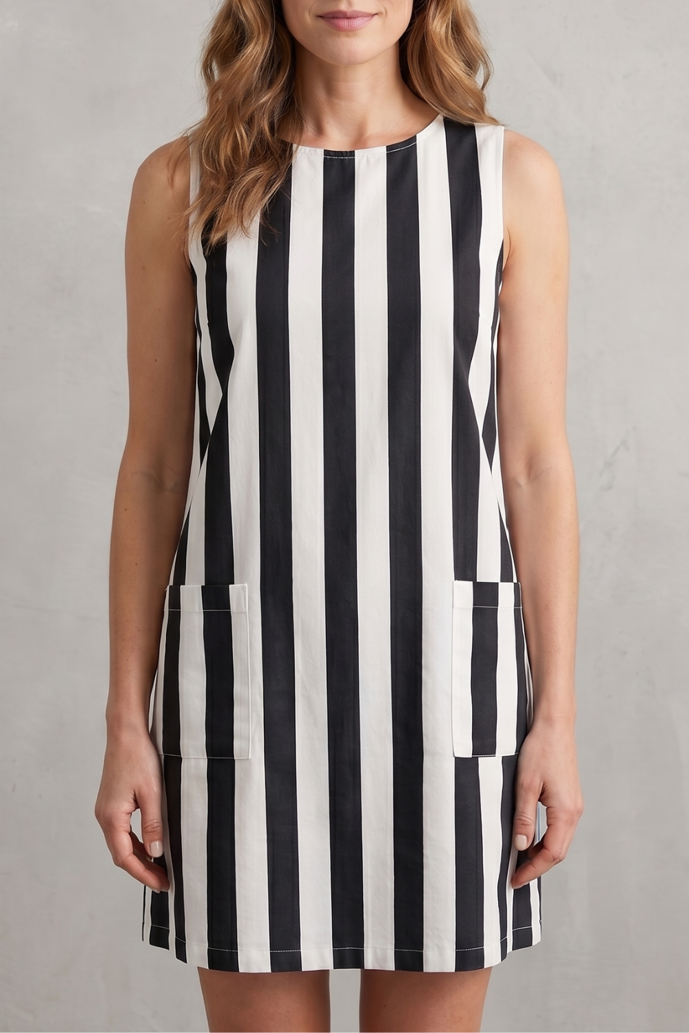 Marivelle – Monochrome striped charm – Mini dress-10914565652823-OLVIA ROSE LONDON