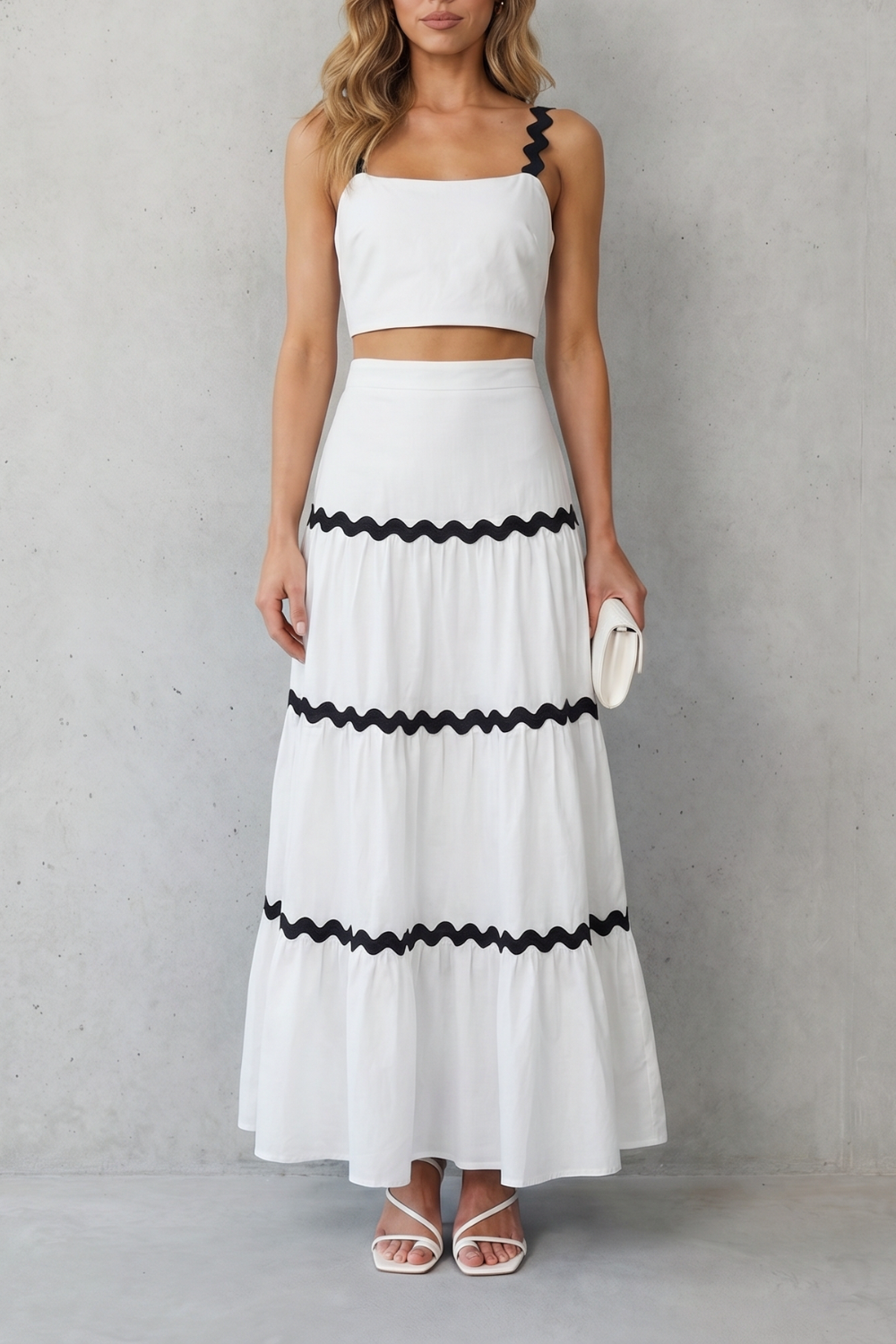 Marivelle – Wave trim summer set – Skirt set-10747058028887-OLVIA ROSE LONDON