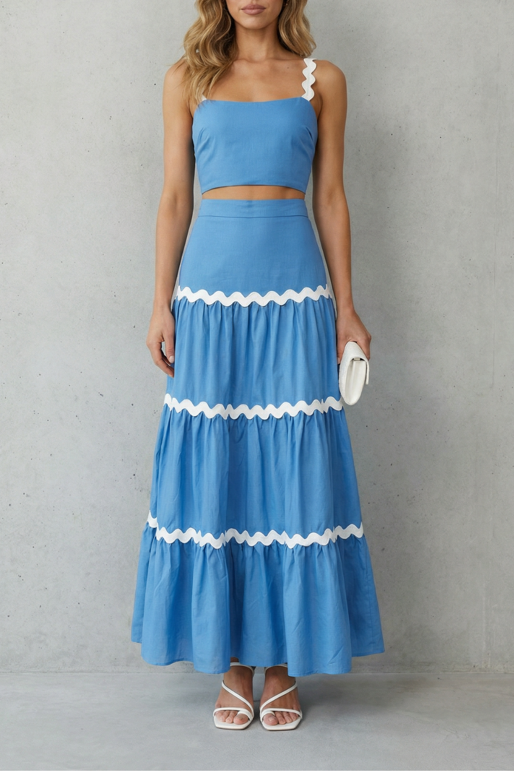 Marivelle – Wave trim summer set – Skirt set-10747058028887-OLVIA ROSE LONDON