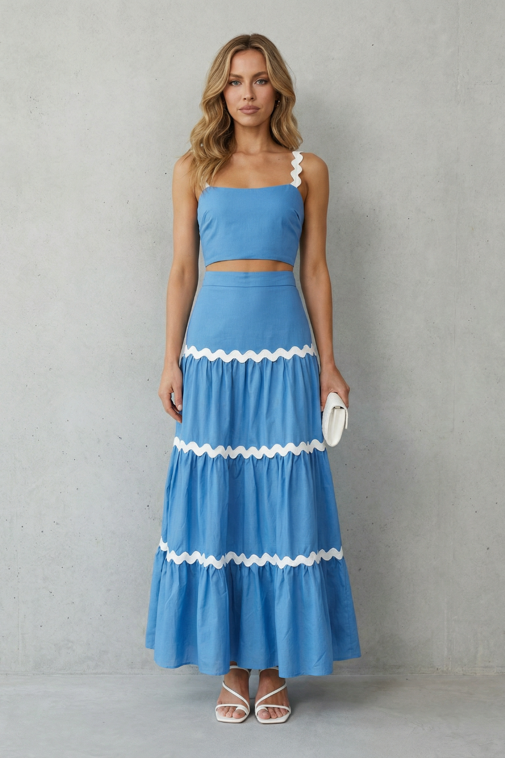 Marivelle – Wave trim summer set – Skirt set-10747058028887-OLVIA ROSE LONDON